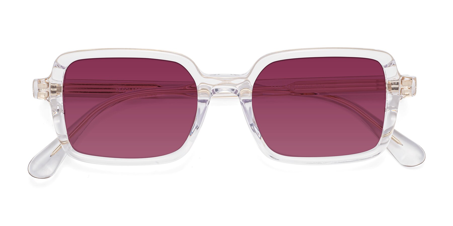 Folded Front of Canuto in Clear with Wine Tinted Lenses