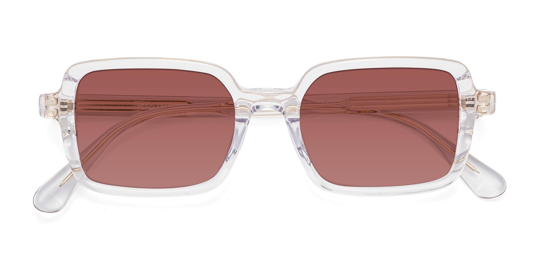 Folded Front of Canuto in Clear with Garnet Tinted Lenses