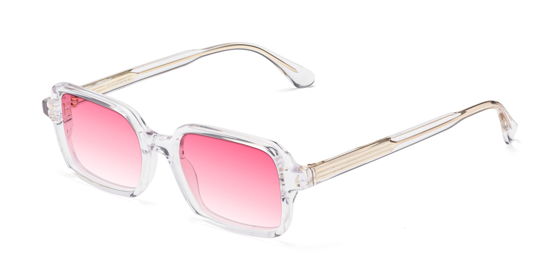 Angle of Canuto in Clear with Pink Gradient Lenses