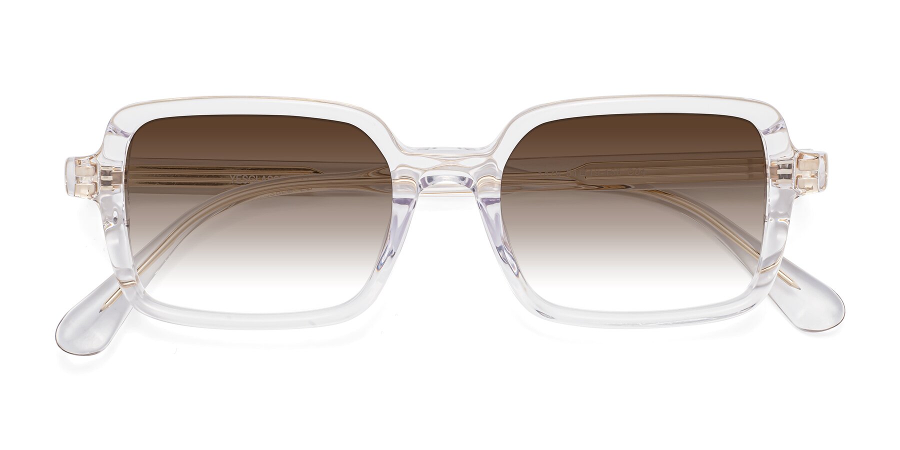 Folded Front of Canuto in Clear with Brown Gradient Lenses