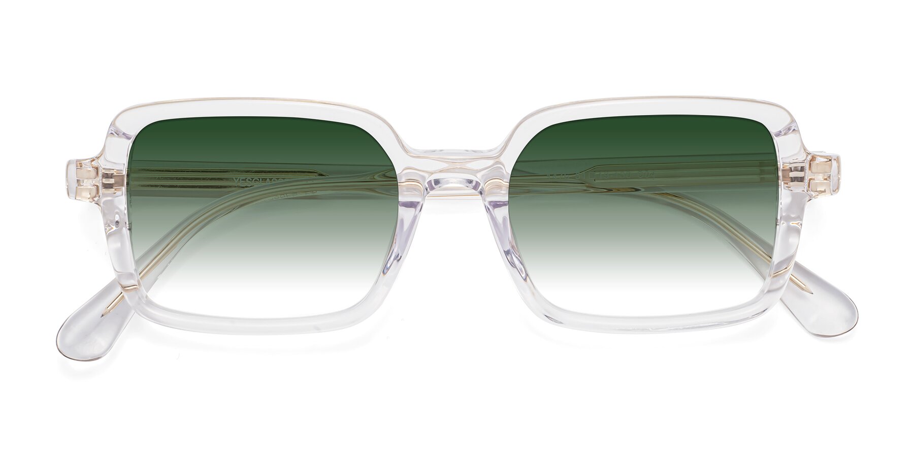 Folded Front of Canuto in Clear with Green Gradient Lenses
