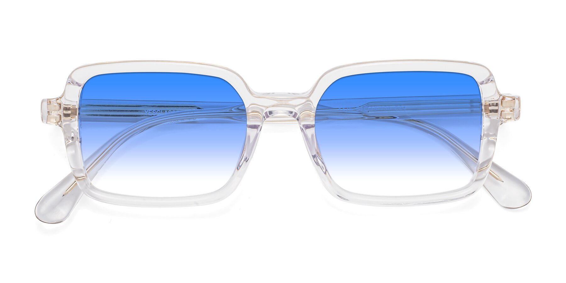 Folded Front of Canuto in Clear with Blue Gradient Lenses