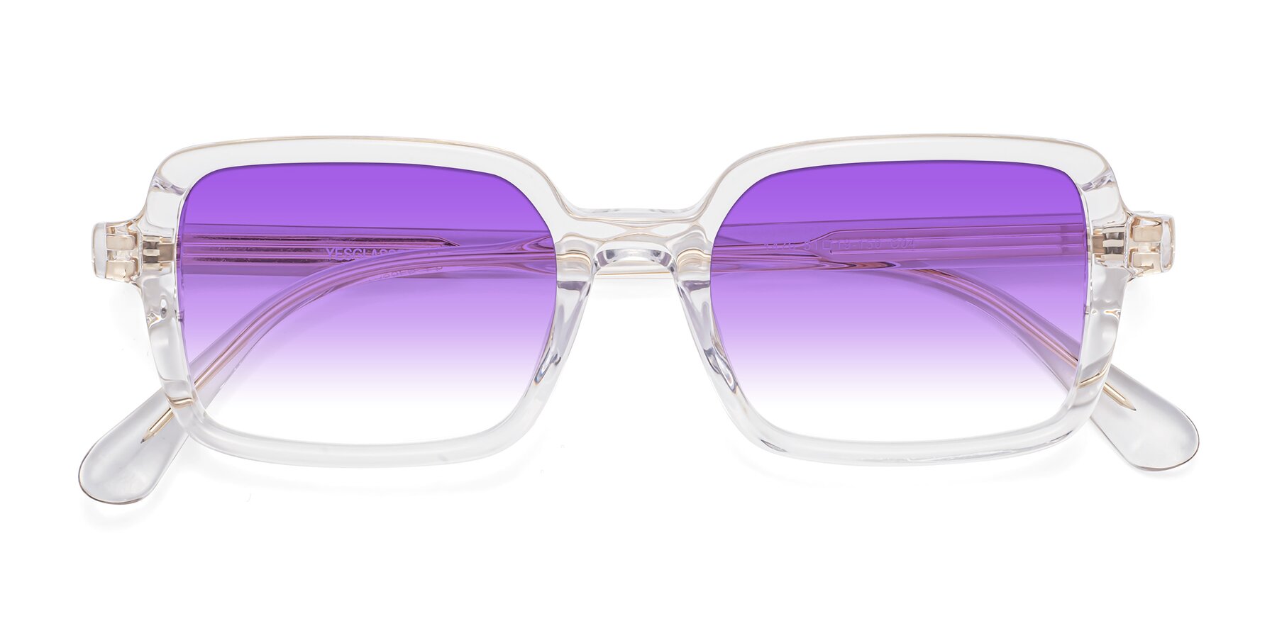 Folded Front of Canuto in Clear with Purple Gradient Lenses