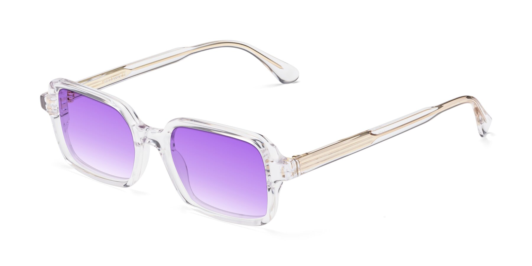 Angle of Canuto in Clear with Purple Gradient Lenses