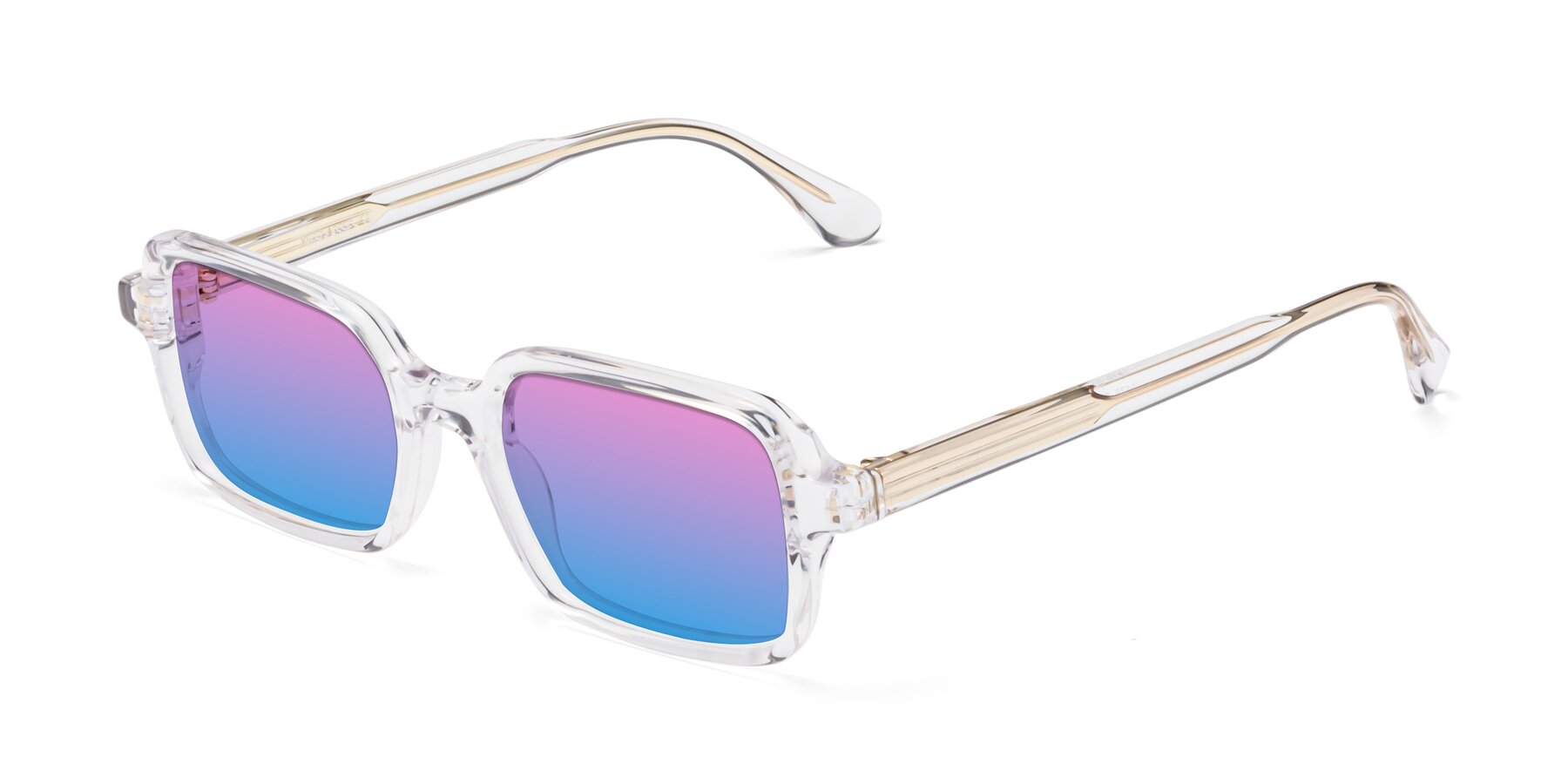 Angle of Canuto in Clear with Pink / Blue Gradient Lenses