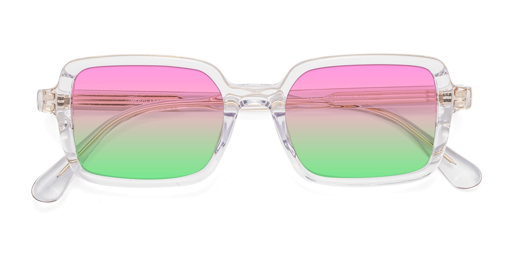 Folded Front of Canuto in Clear with Pink / Green Gradient Lenses