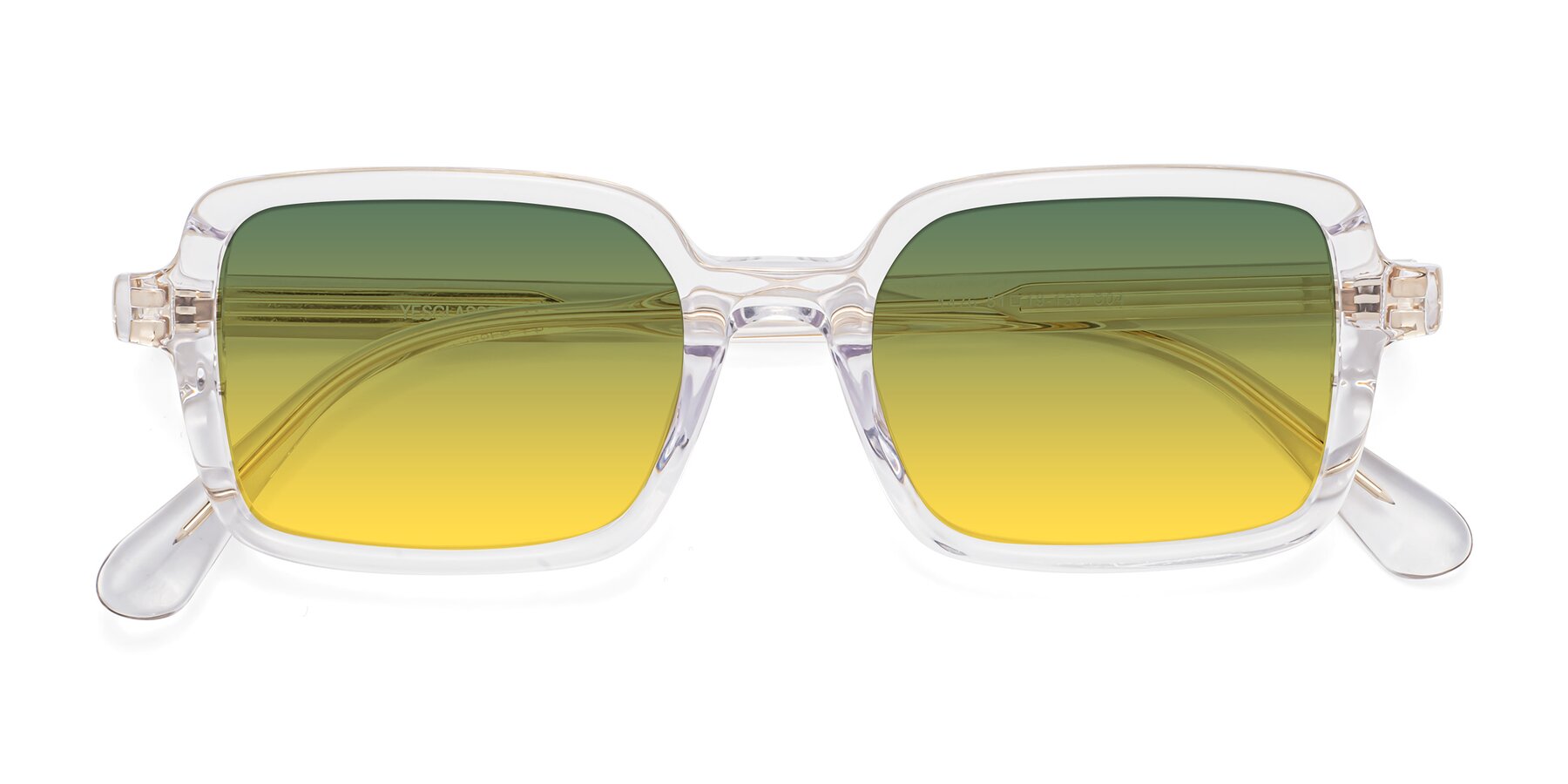 Folded Front of Canuto in Clear with Green / Yellow Gradient Lenses