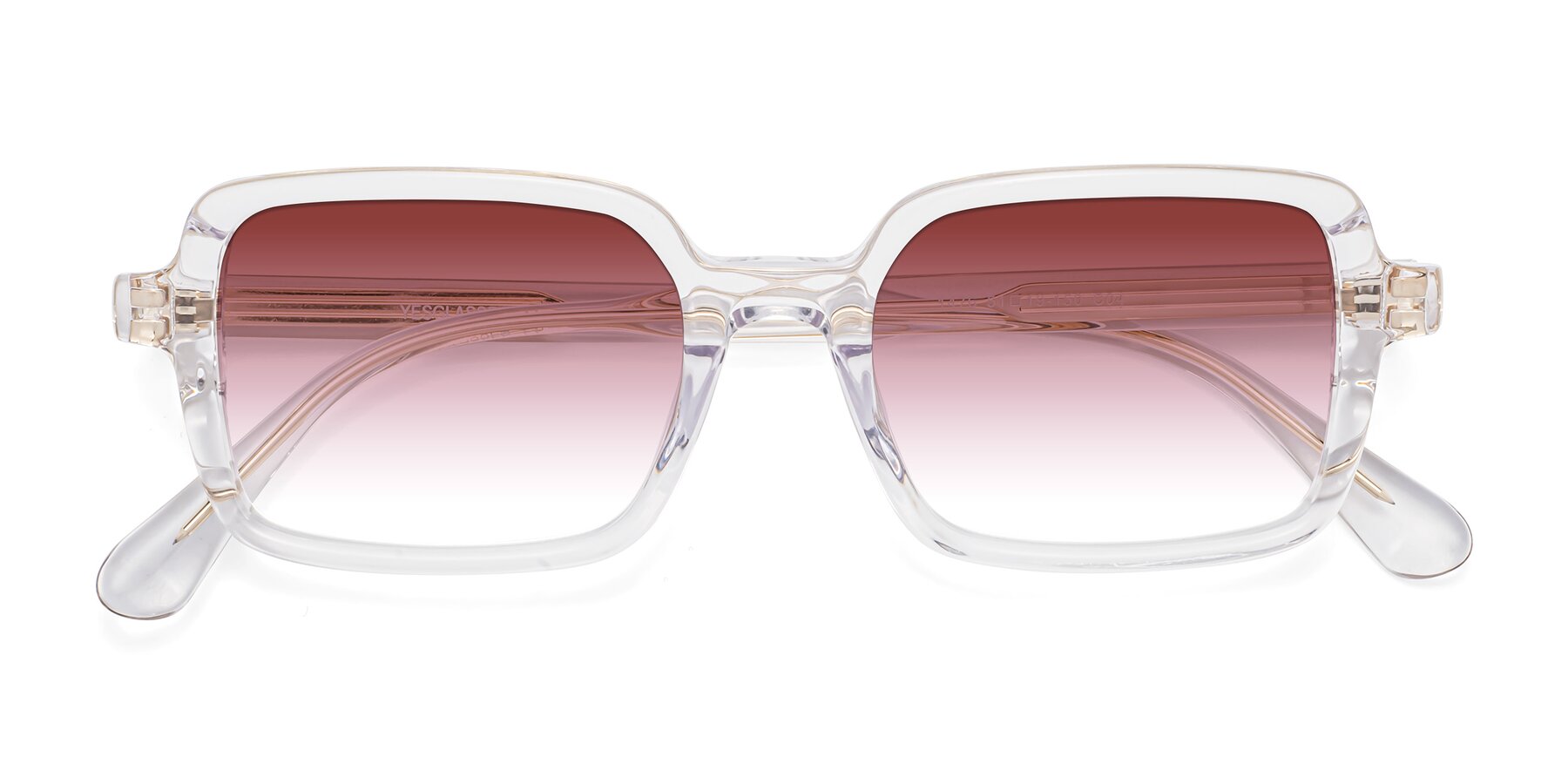 Folded Front of Canuto in Clear with Garnet Gradient Lenses