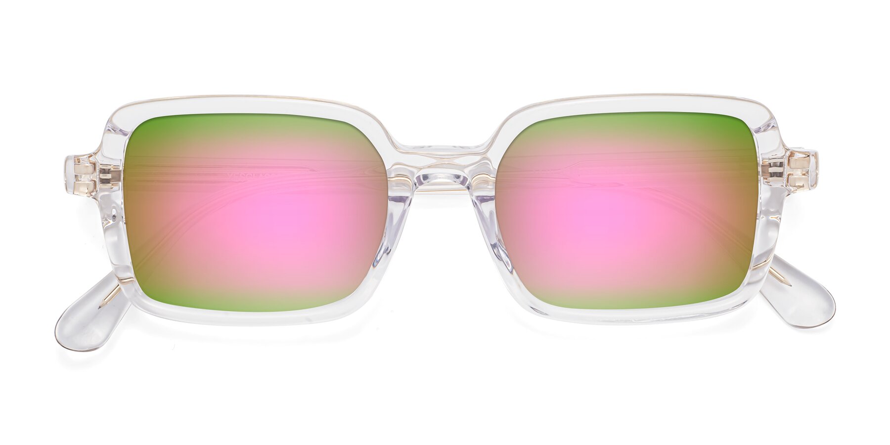 Folded Front of Canuto in Clear with Pink Mirrored Lenses