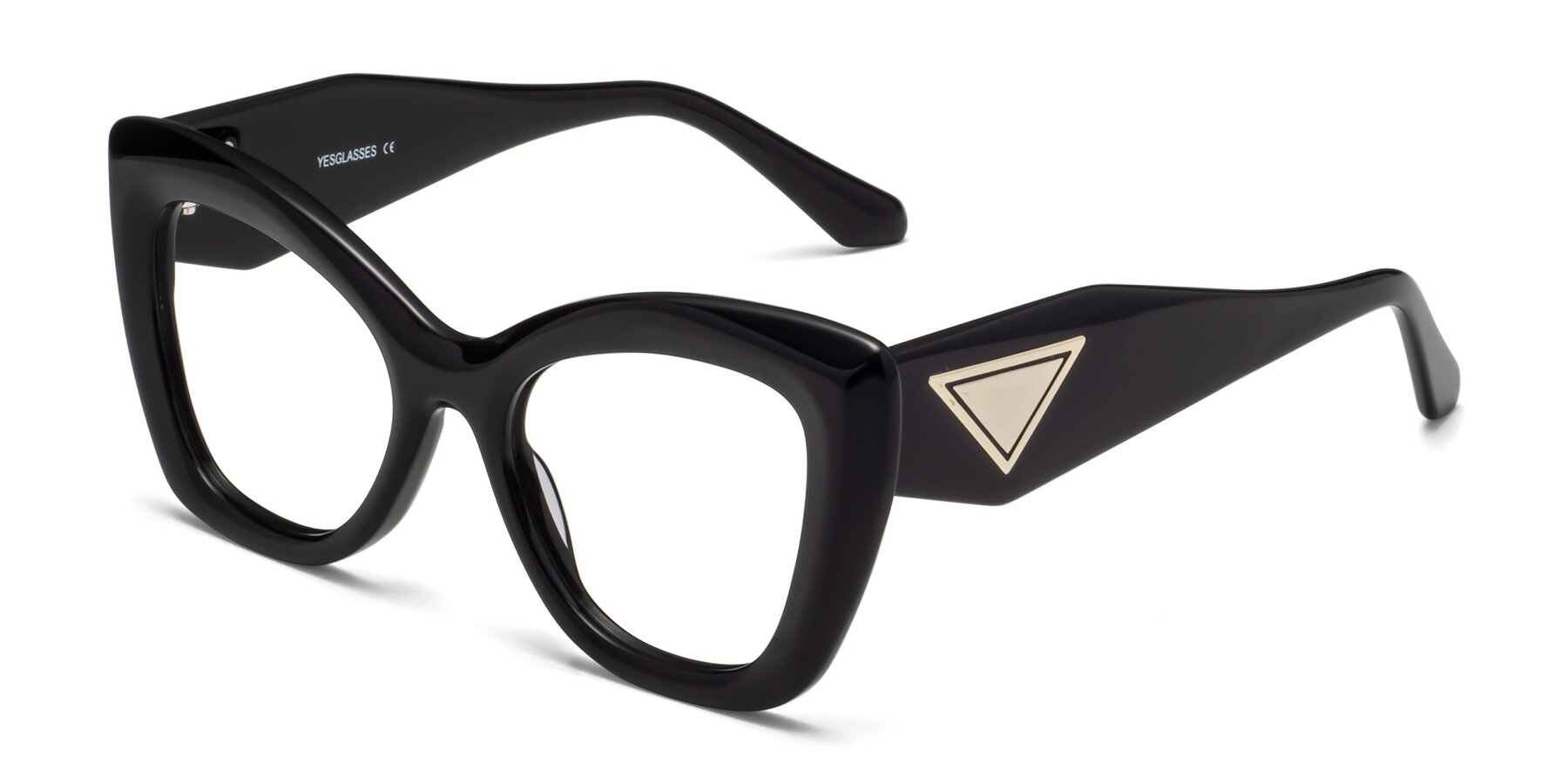 Angle of Riffe in Black with Clear Eyeglass Lenses