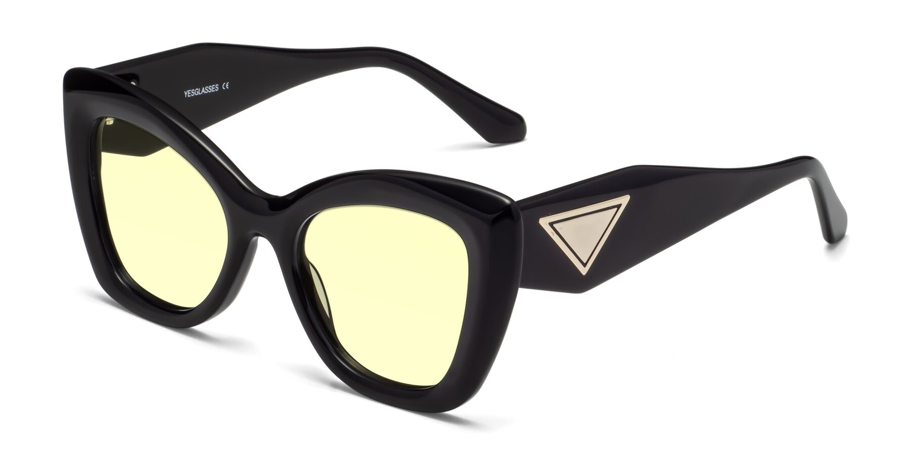 Angle of Riffe in Black with Light Yellow Tinted Lenses