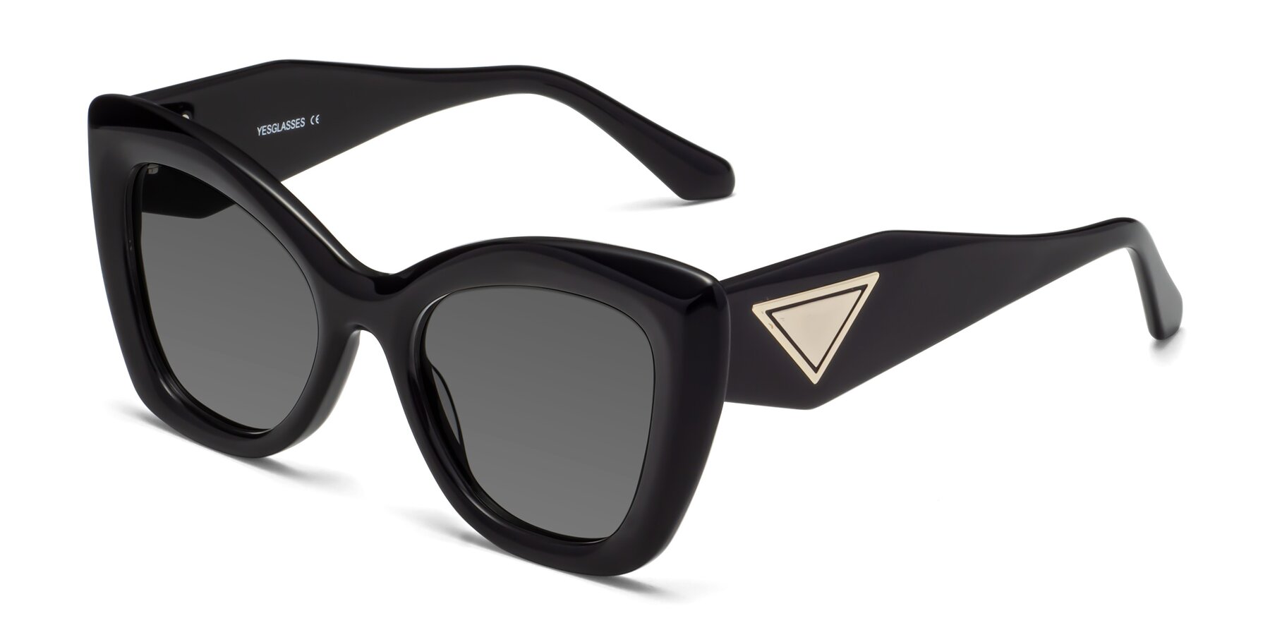 Angle of Riffe in Black with Medium Gray Tinted Lenses