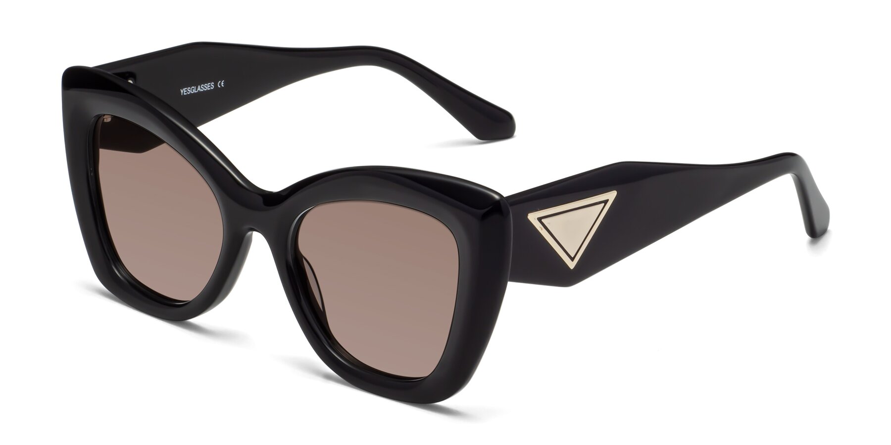 Angle of Riffe in Black with Medium Brown Tinted Lenses