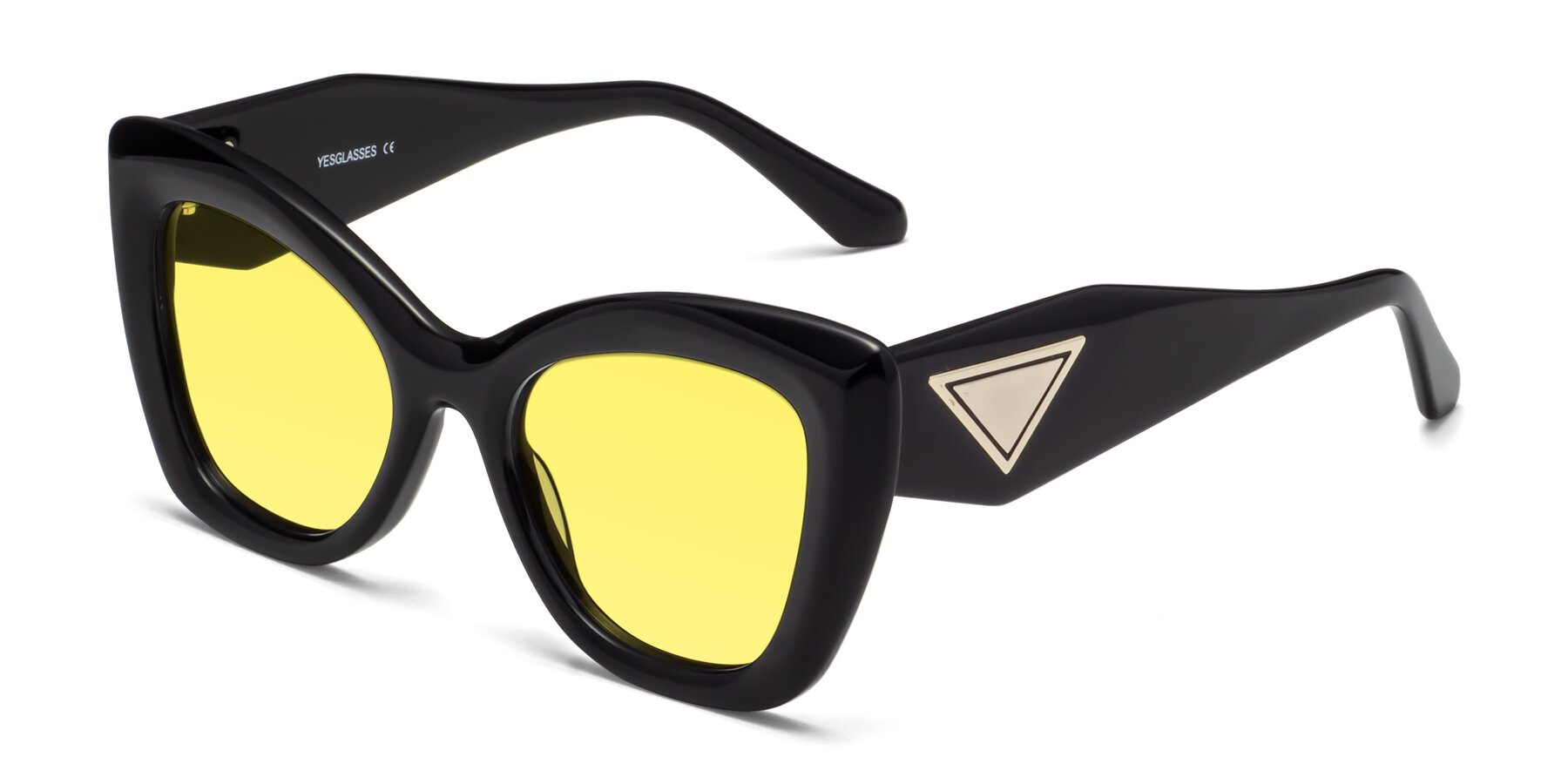 Angle of Riffe in Black with Medium Yellow Tinted Lenses