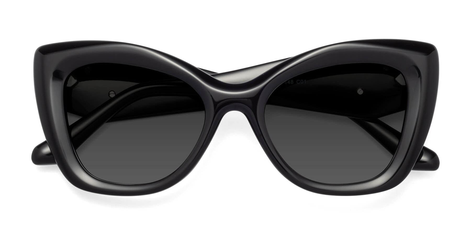 Folded Front of Riffe in Black with Gray Tinted Lenses