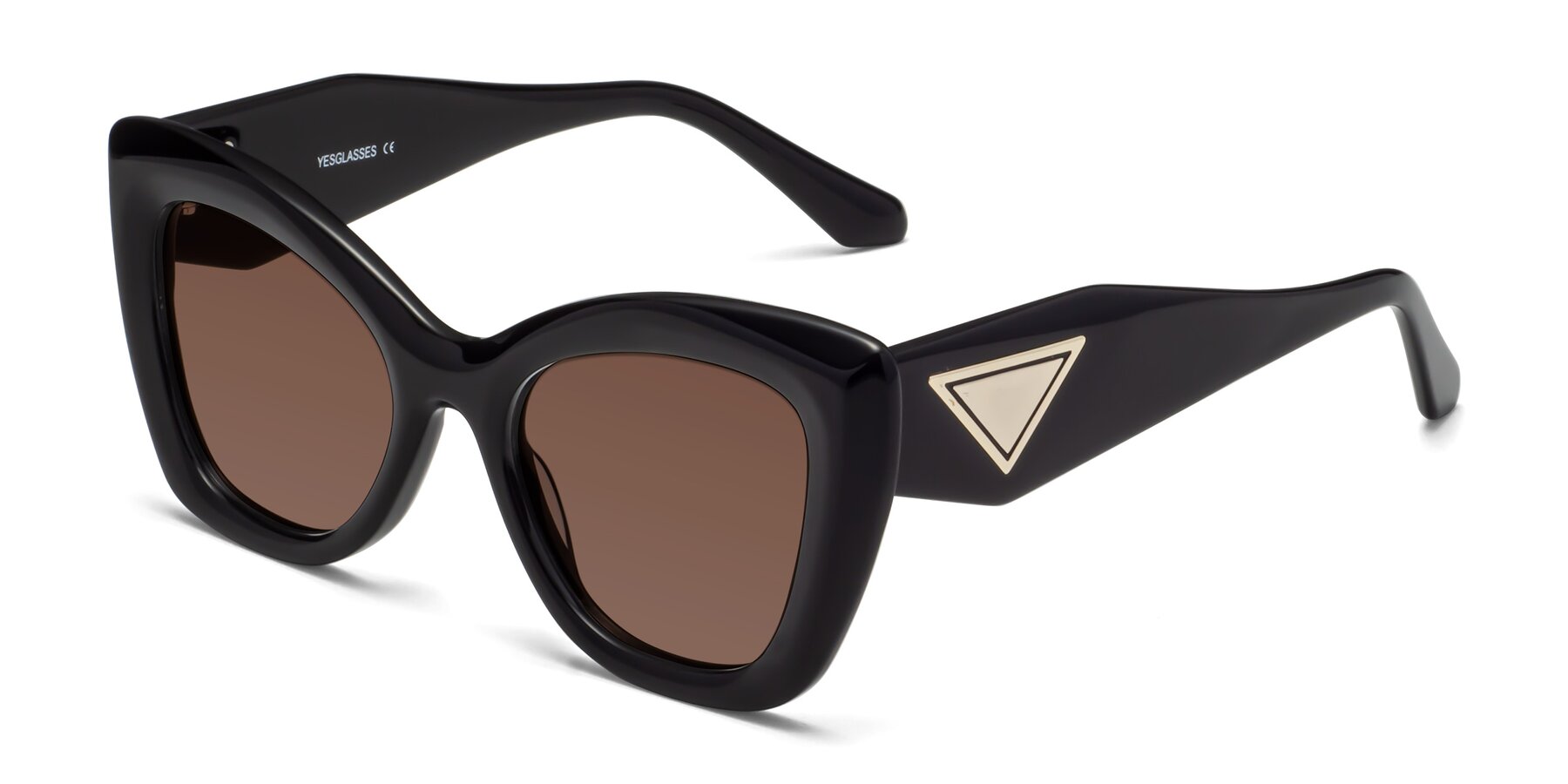 Angle of Riffe in Black with Brown Tinted Lenses