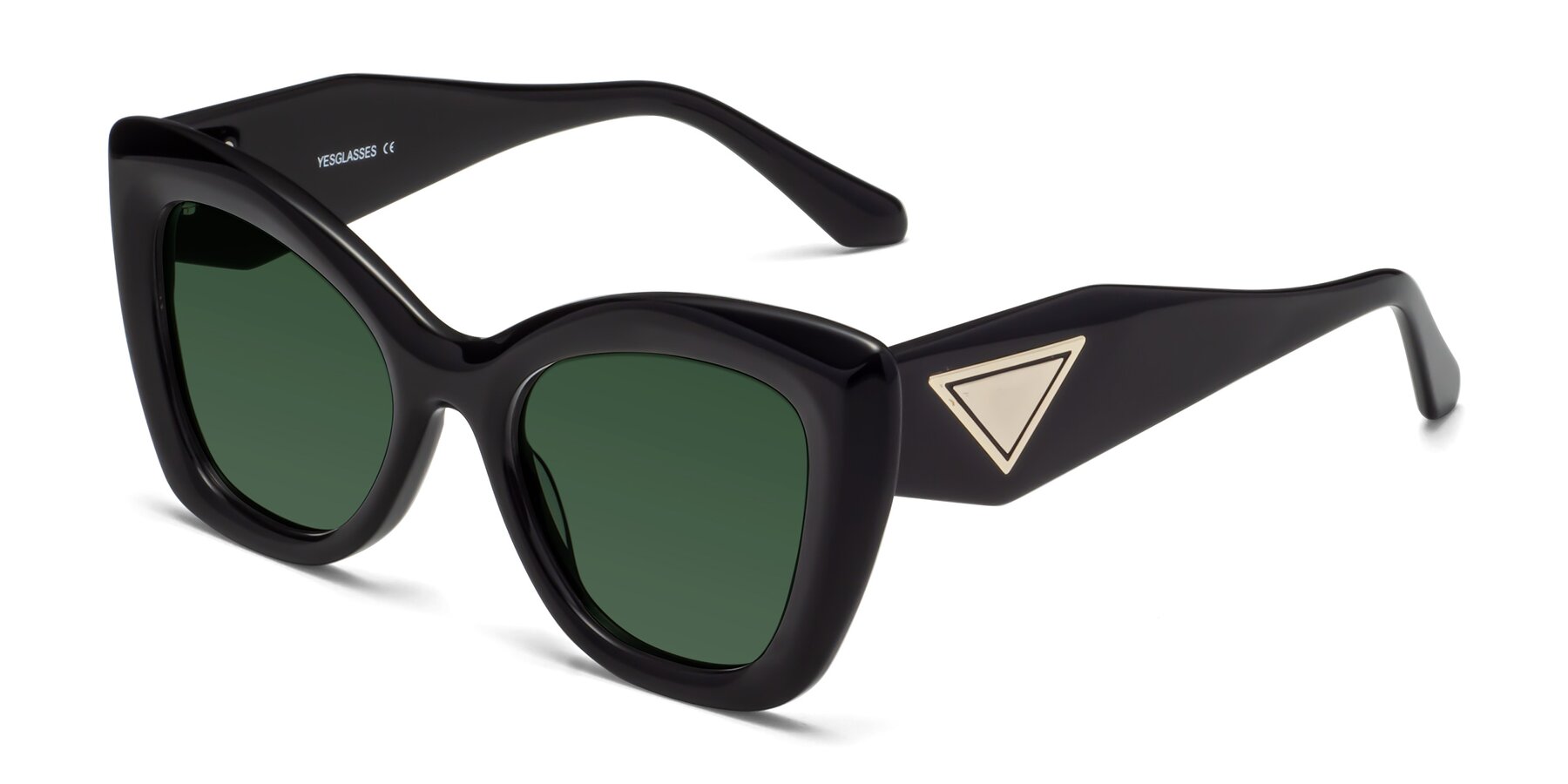Angle of Riffe in Black with Green Tinted Lenses