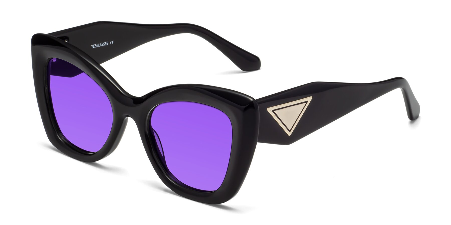 Angle of Riffe in Black with Purple Tinted Lenses