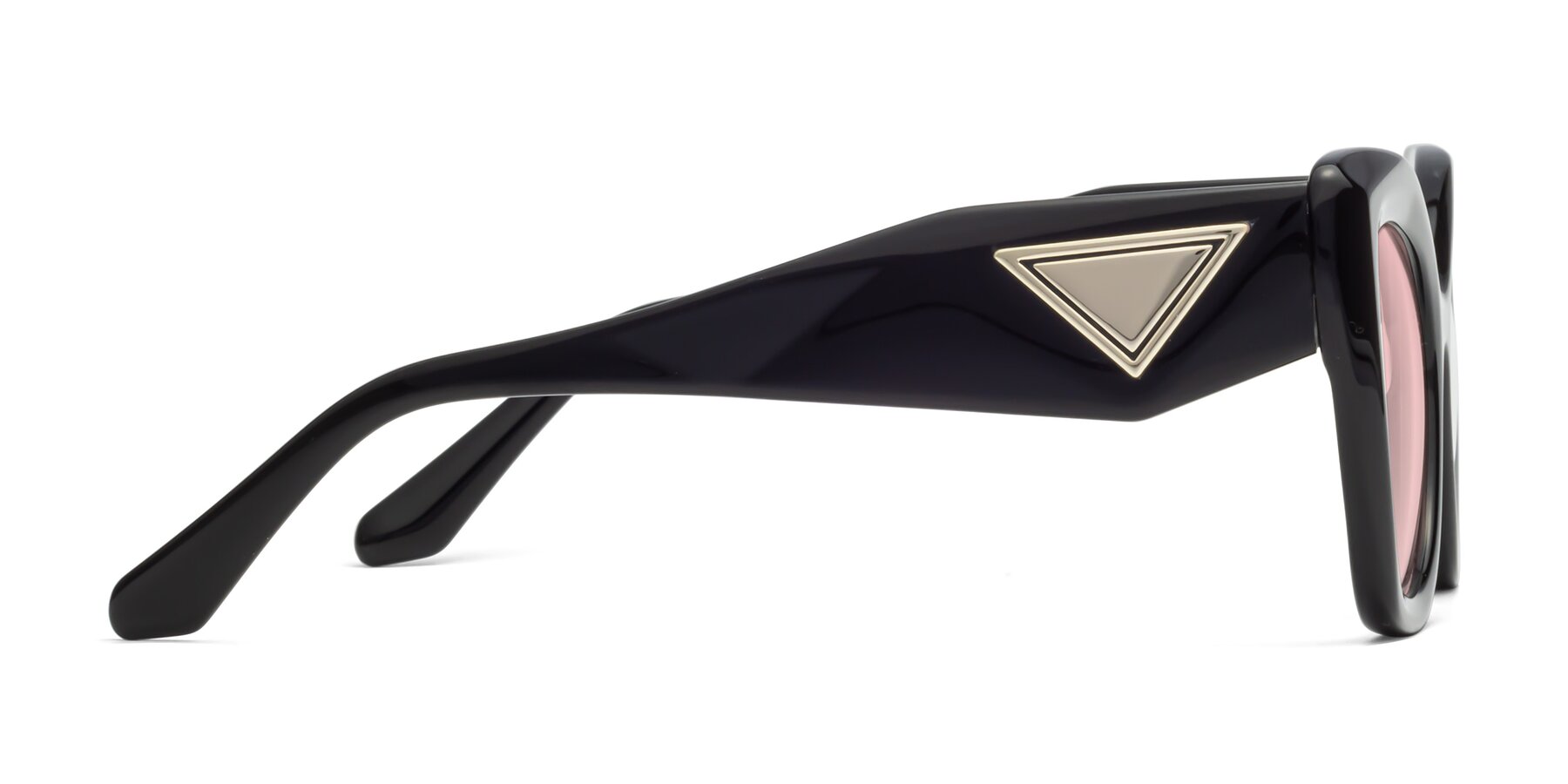 Side of Riffe in Black with Light Garnet Tinted Lenses