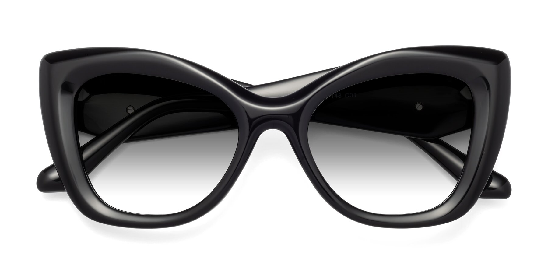 Folded Front of Riffe in Black with Gray Gradient Lenses