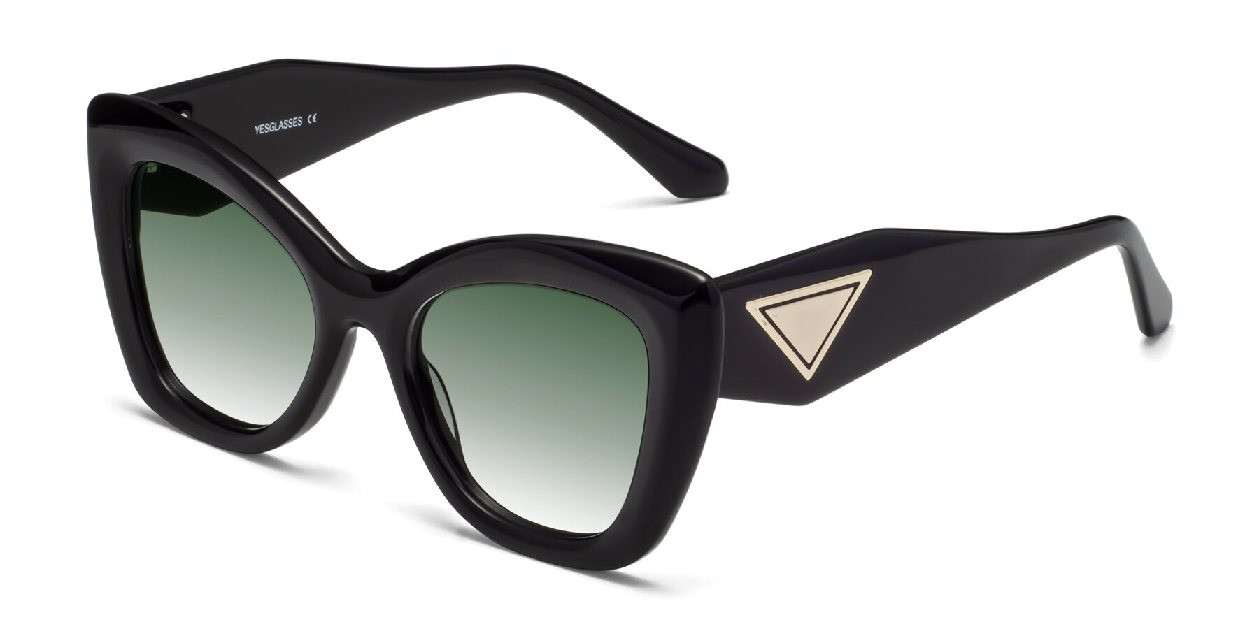 Angle of Riffe in Black with Green Gradient Lenses