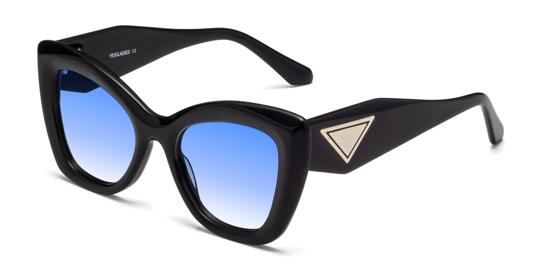 Angle of Riffe in Black with Blue Gradient Lenses