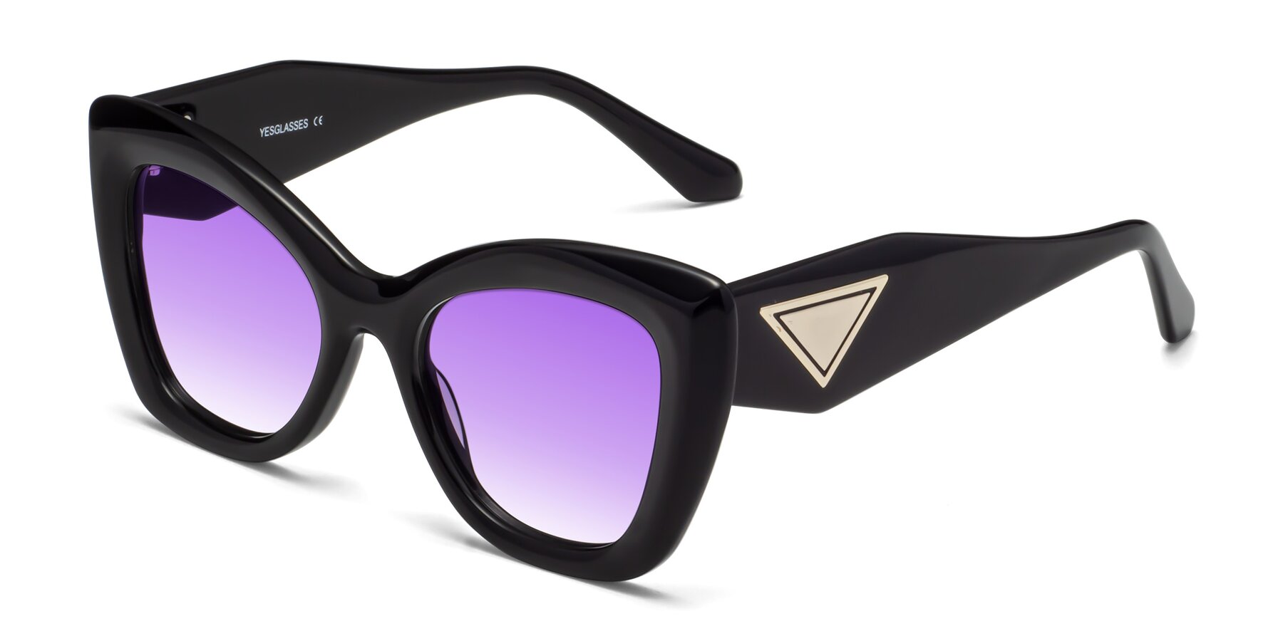 Angle of Riffe in Black with Purple Gradient Lenses