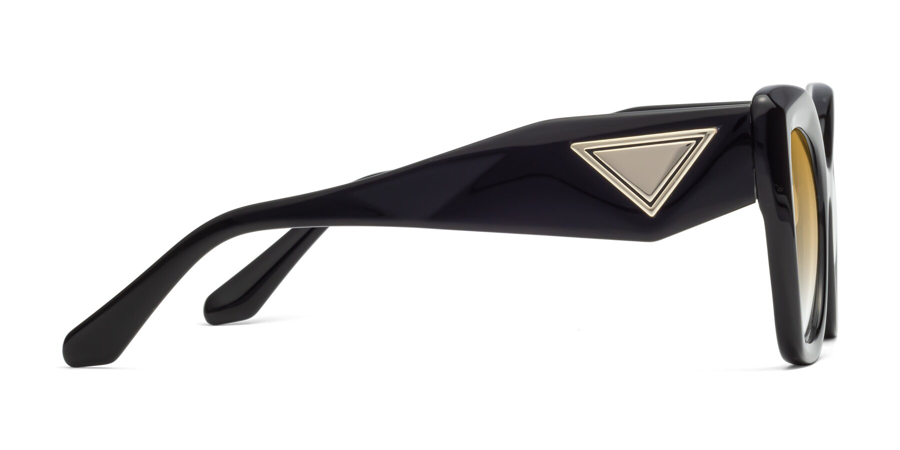 Side of Riffe in Black with Champagne Gradient Lenses