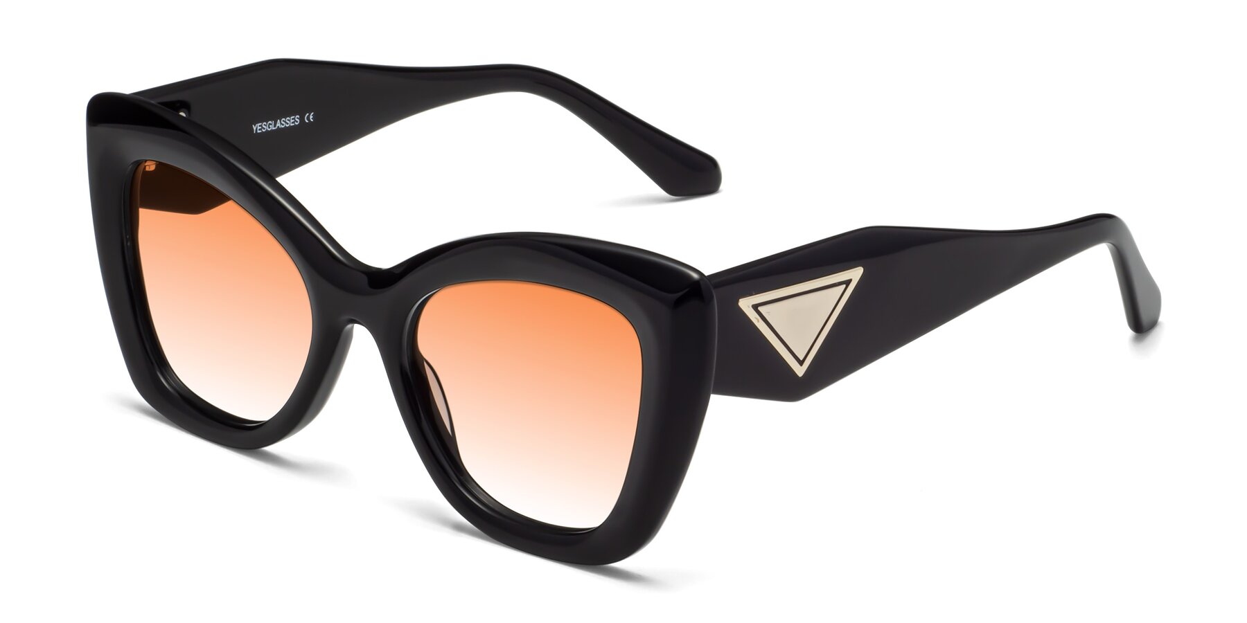 Angle of Riffe in Black with Orange Gradient Lenses