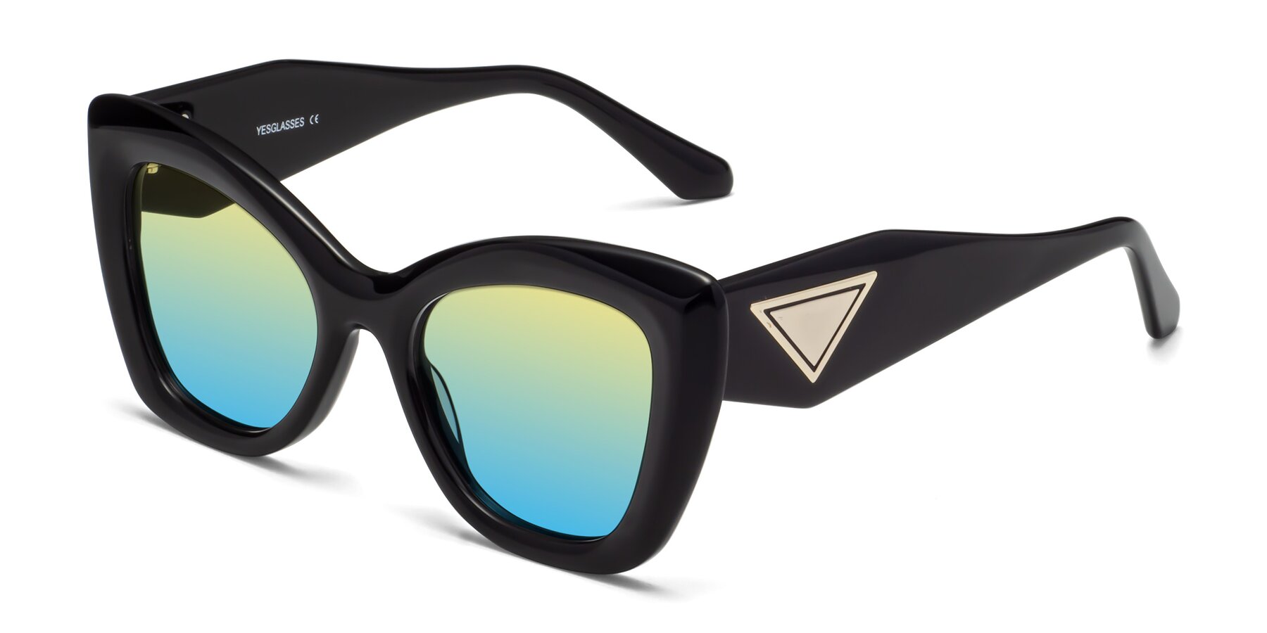 Angle of Riffe in Black with Yellow / Blue Gradient Lenses
