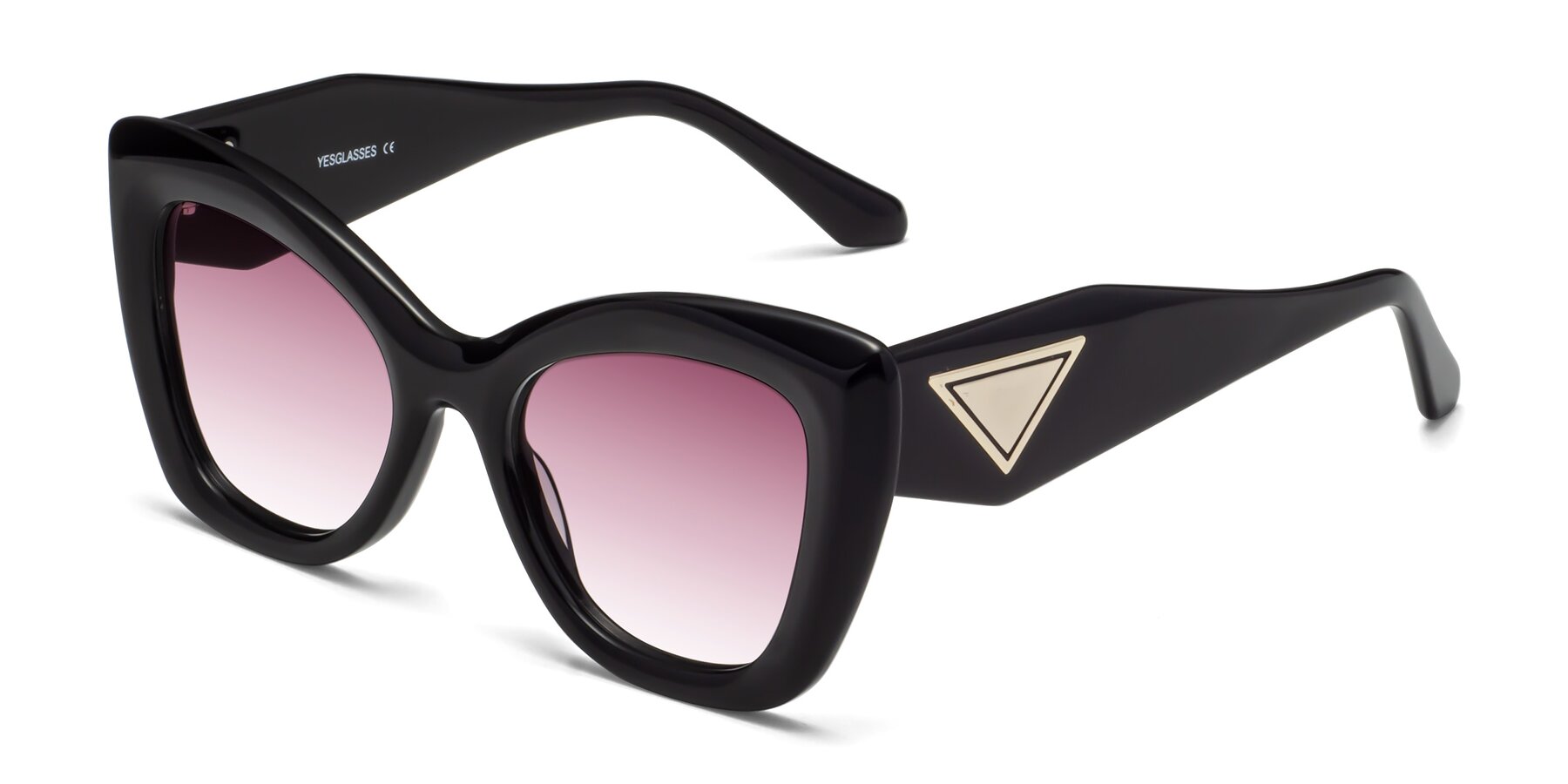 Angle of Riffe in Black with Wine Gradient Lenses