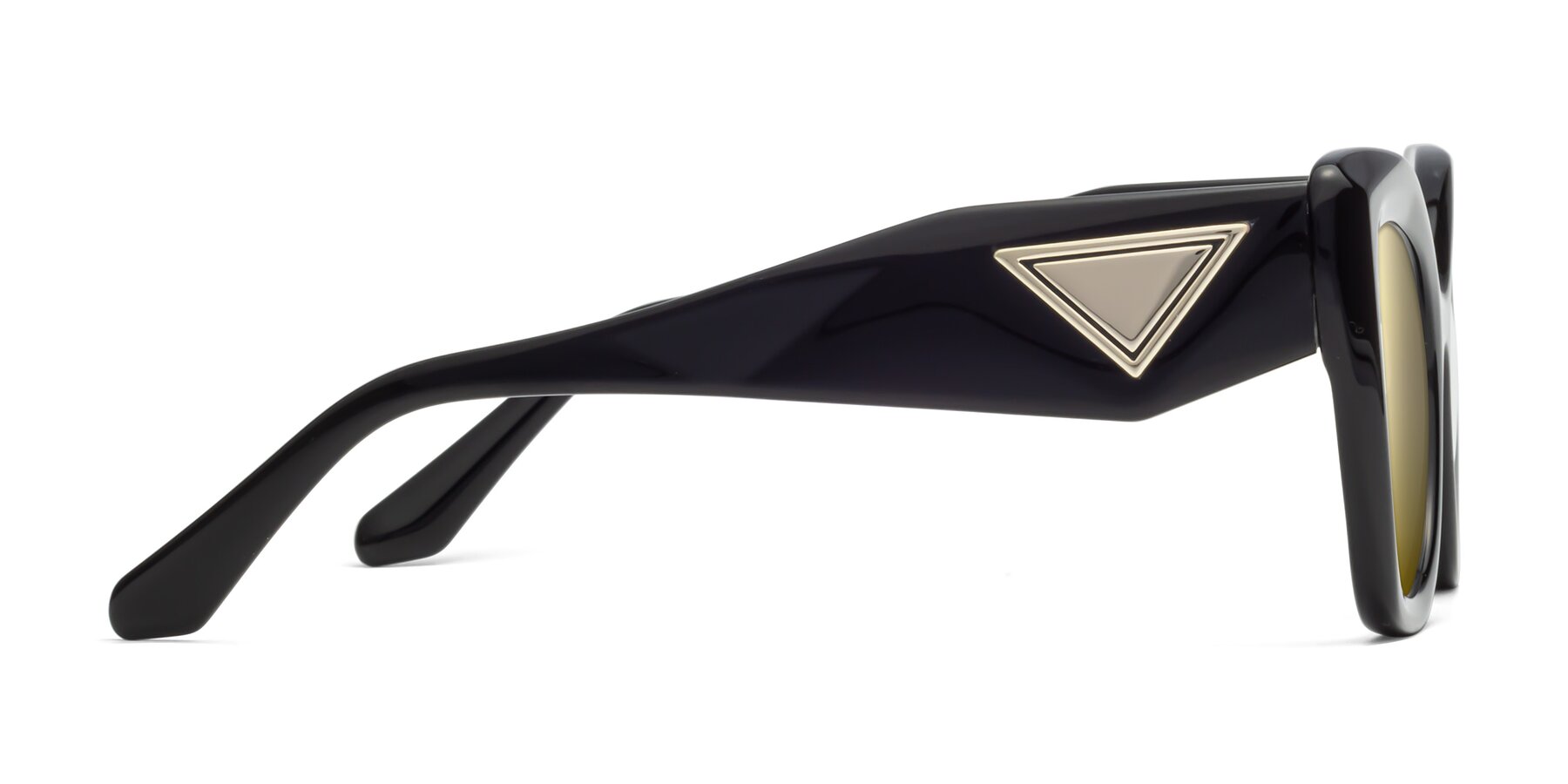 Side of Riffe in Black with Gold Mirrored Lenses