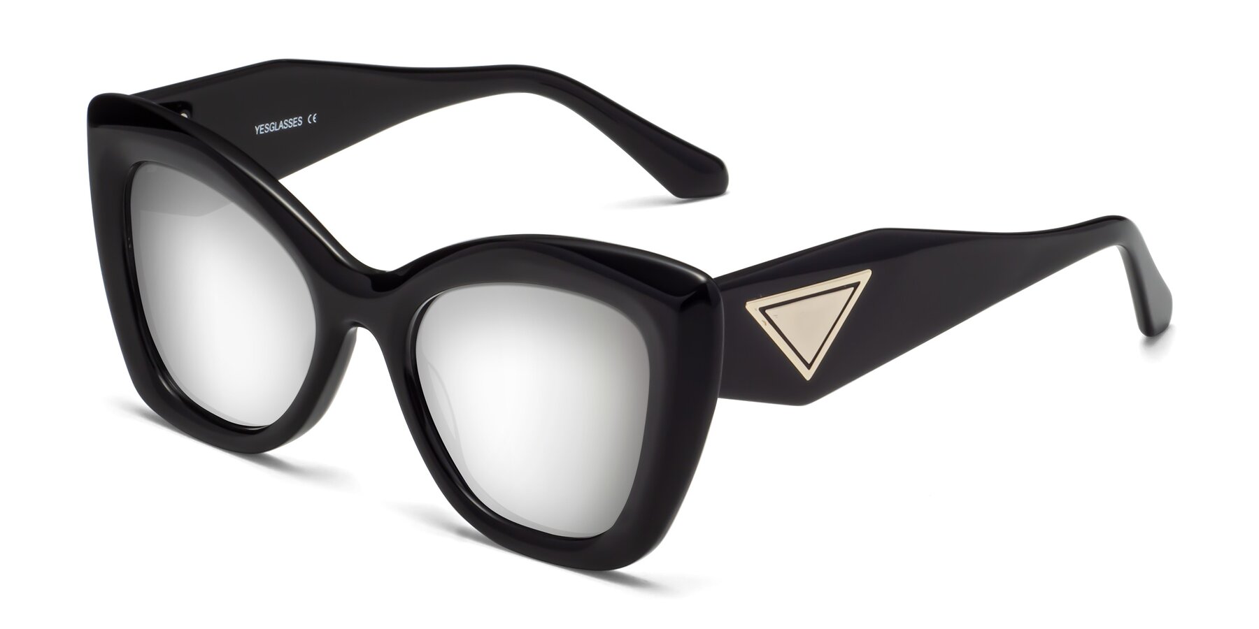 Angle of Riffe in Black with Silver Mirrored Lenses