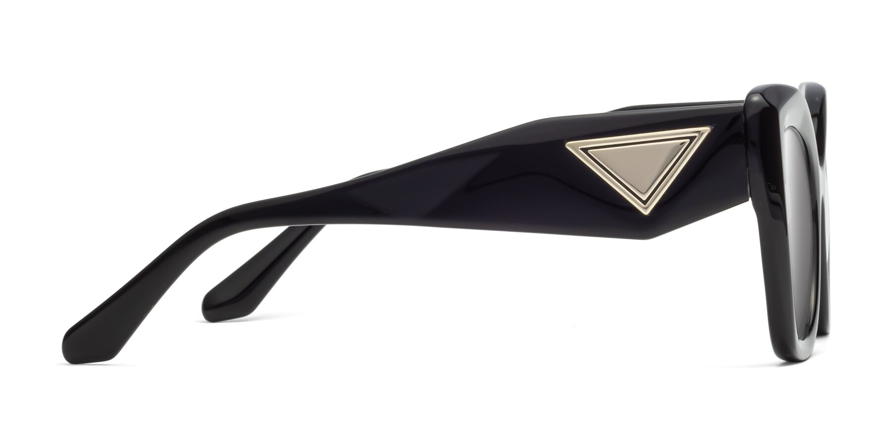 Side of Riffe in Black with Silver Mirrored Lenses