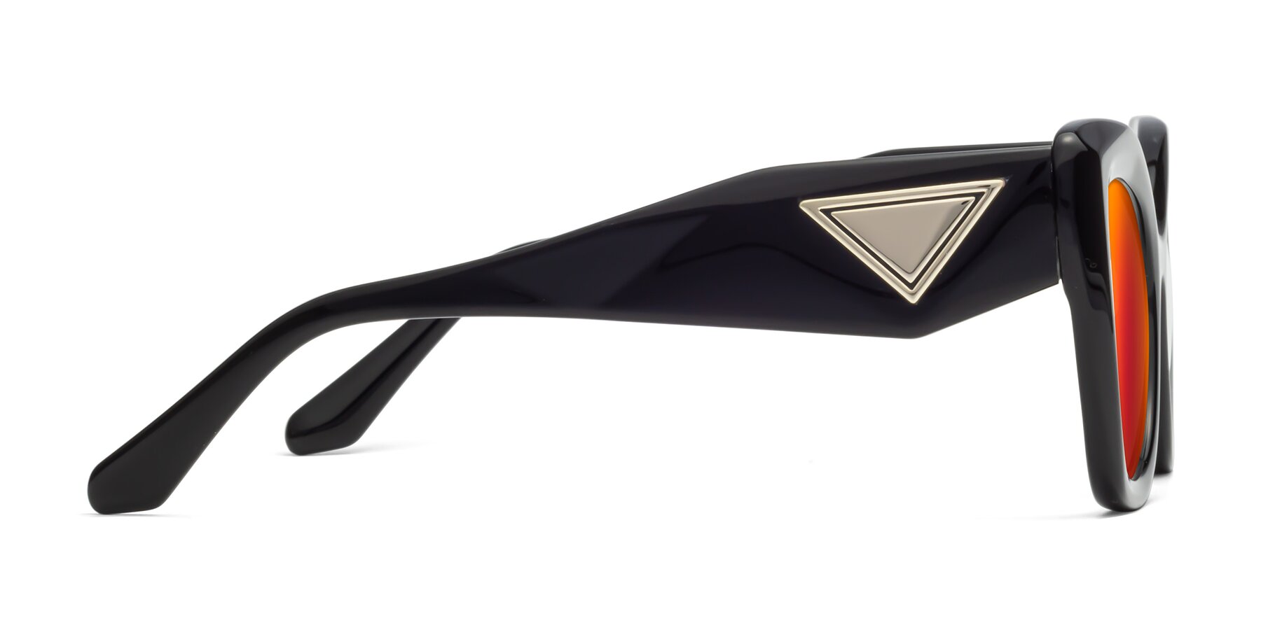 Side of Riffe in Black with Red Gold Mirrored Lenses