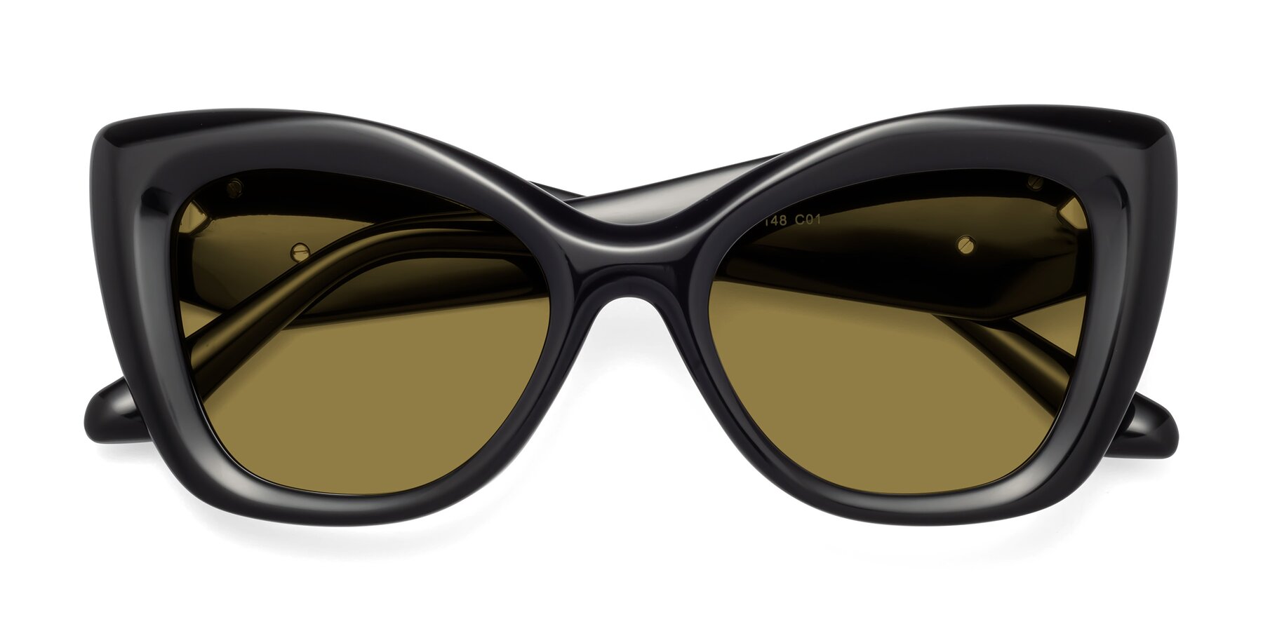 Folded Front of Riffe in Black with Brown Polarized Lenses