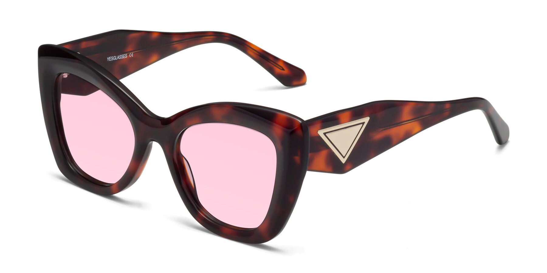 Angle of Riffe in Tortoise with Light Pink Tinted Lenses