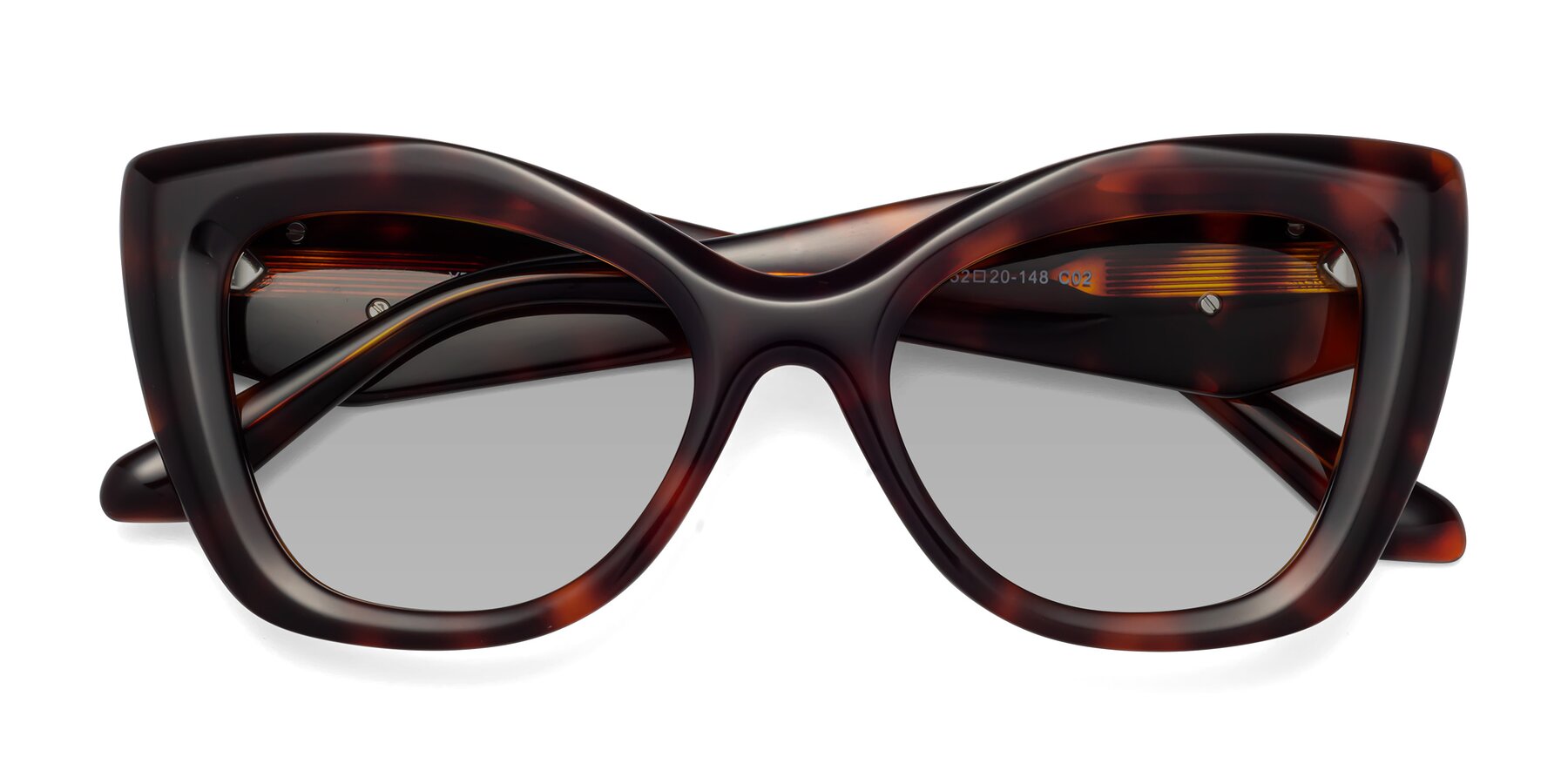 Folded Front of Riffe in Tortoise with Light Gray Tinted Lenses