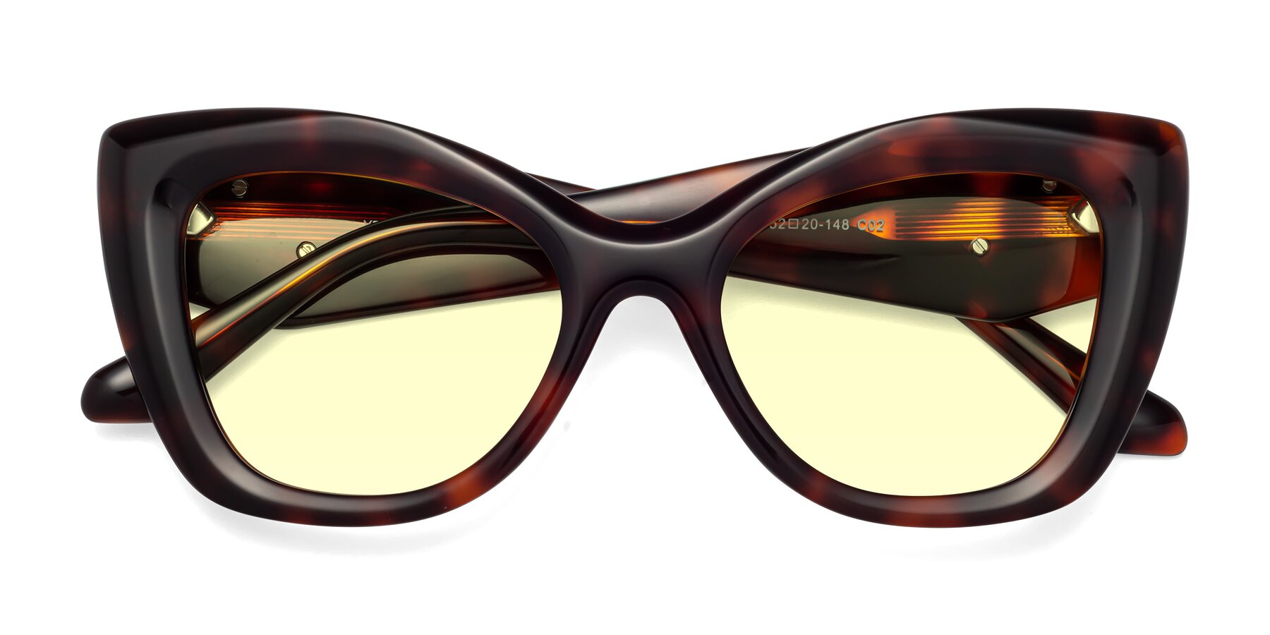 Folded Front of Riffe in Tortoise with Light Yellow Tinted Lenses