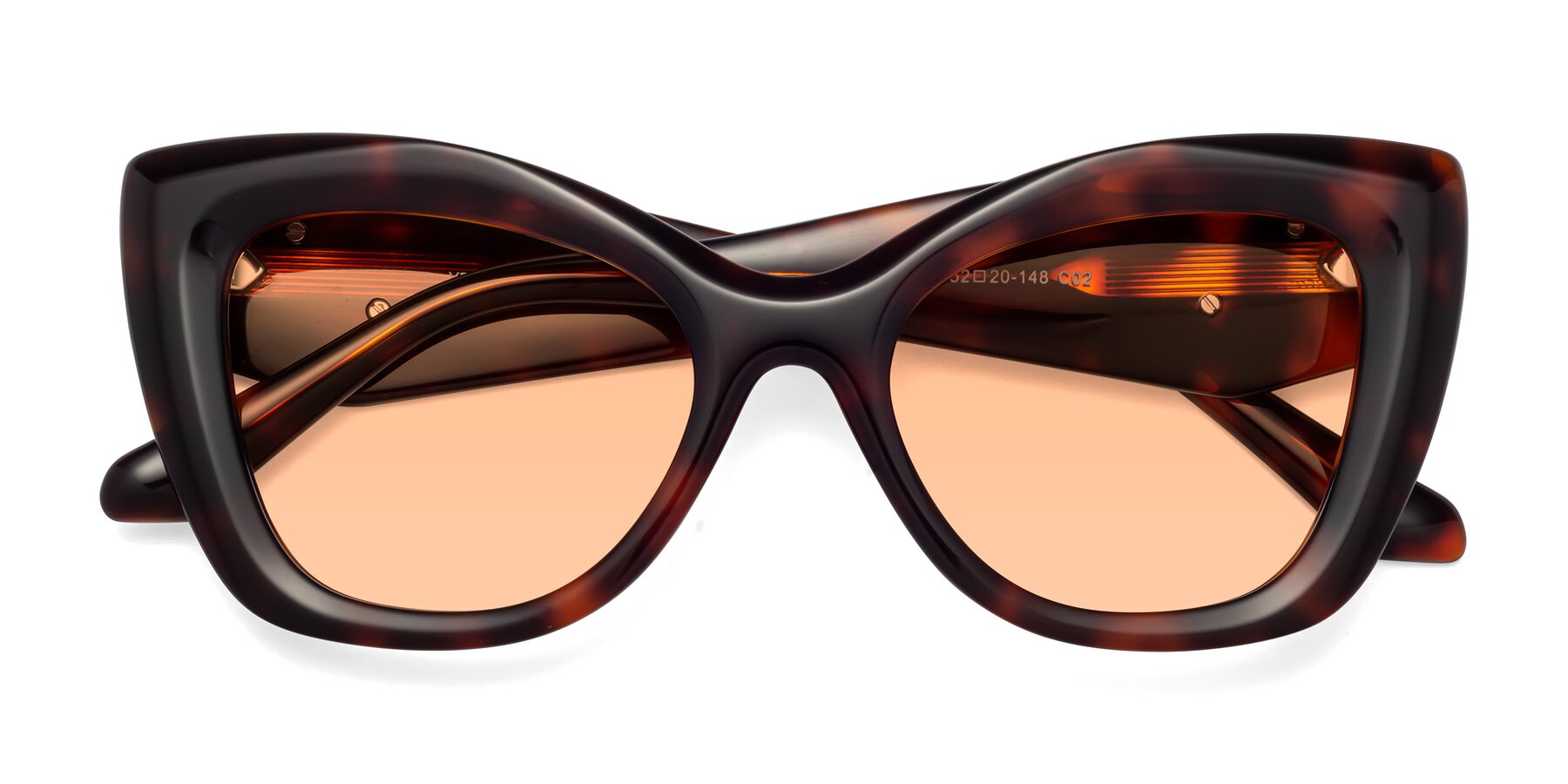 Folded Front of Riffe in Tortoise with Light Orange Tinted Lenses