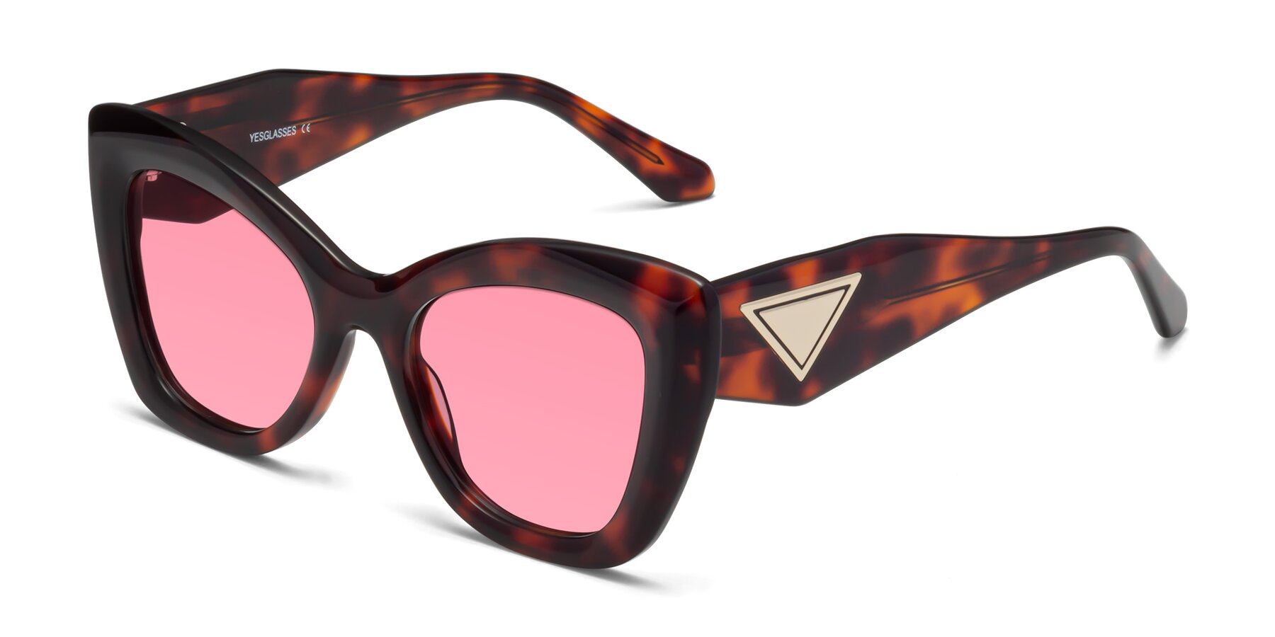 Angle of Riffe in Tortoise with Pink Tinted Lenses
