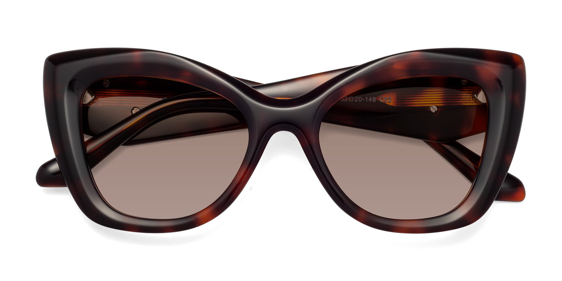 Folded Front of Riffe in Tortoise with Medium Brown Tinted Lenses