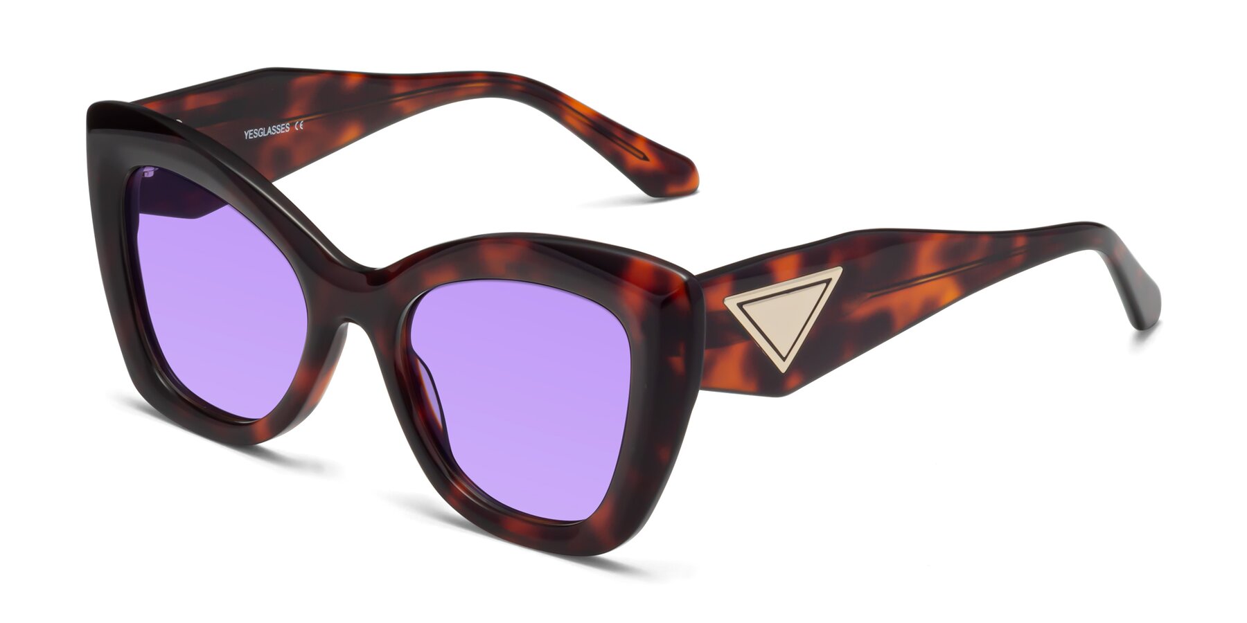 Angle of Riffe in Tortoise with Medium Purple Tinted Lenses