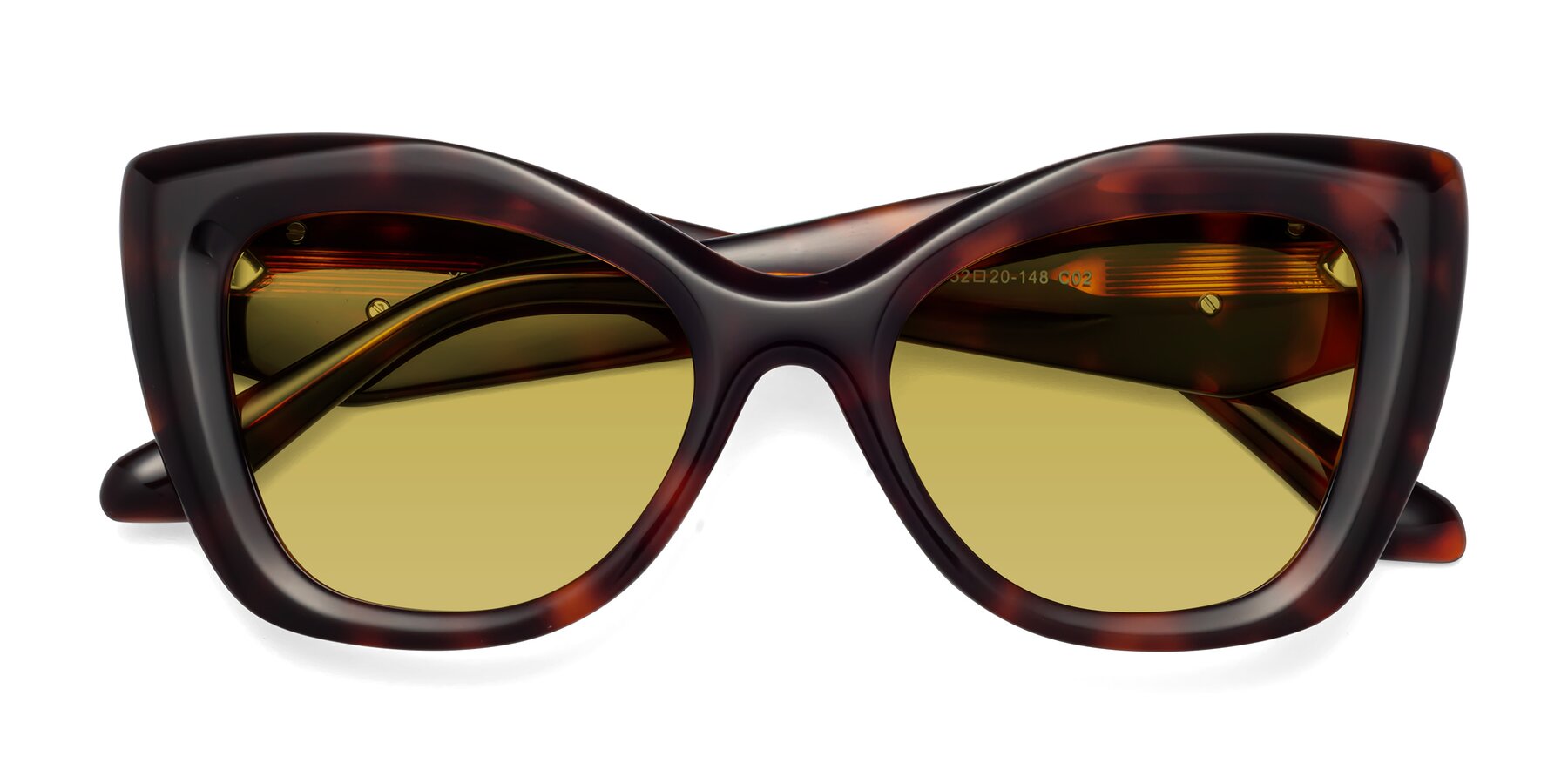 Folded Front of Riffe in Tortoise with Champagne Tinted Lenses