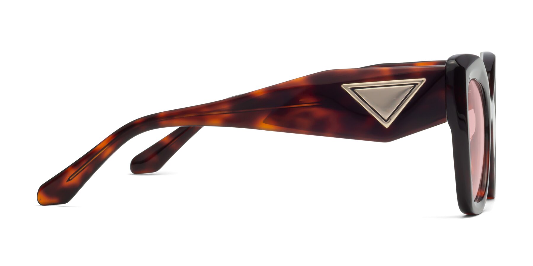 Side of Riffe in Tortoise with Light Garnet Tinted Lenses