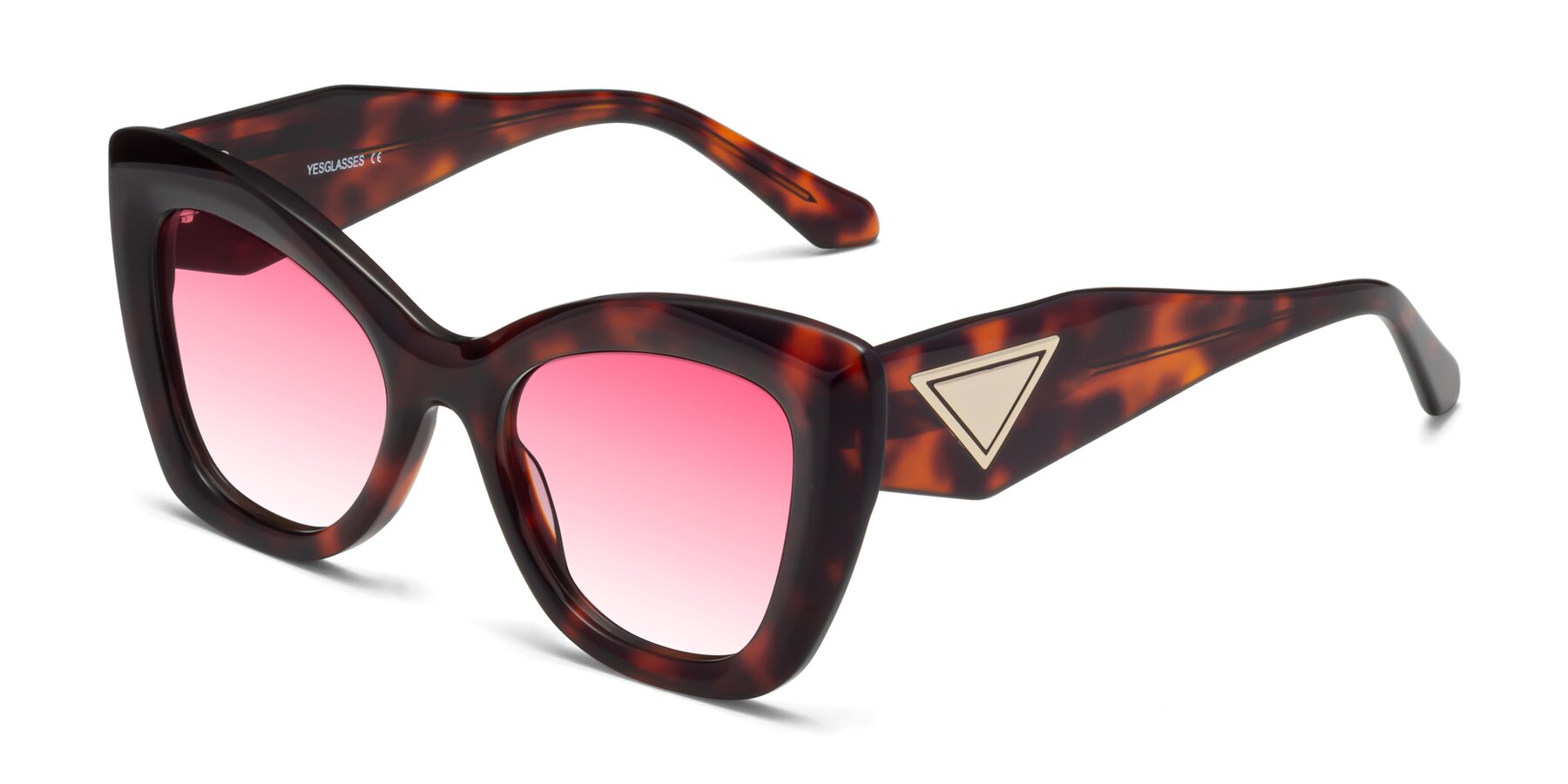 Angle of Riffe in Tortoise with Pink Gradient Lenses