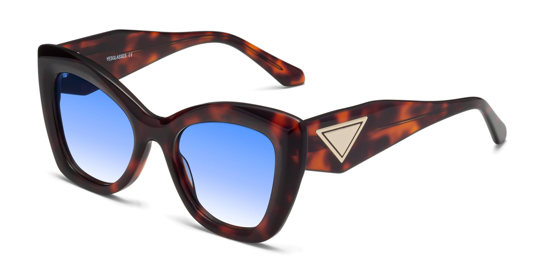Angle of Riffe in Tortoise with Blue Gradient Lenses