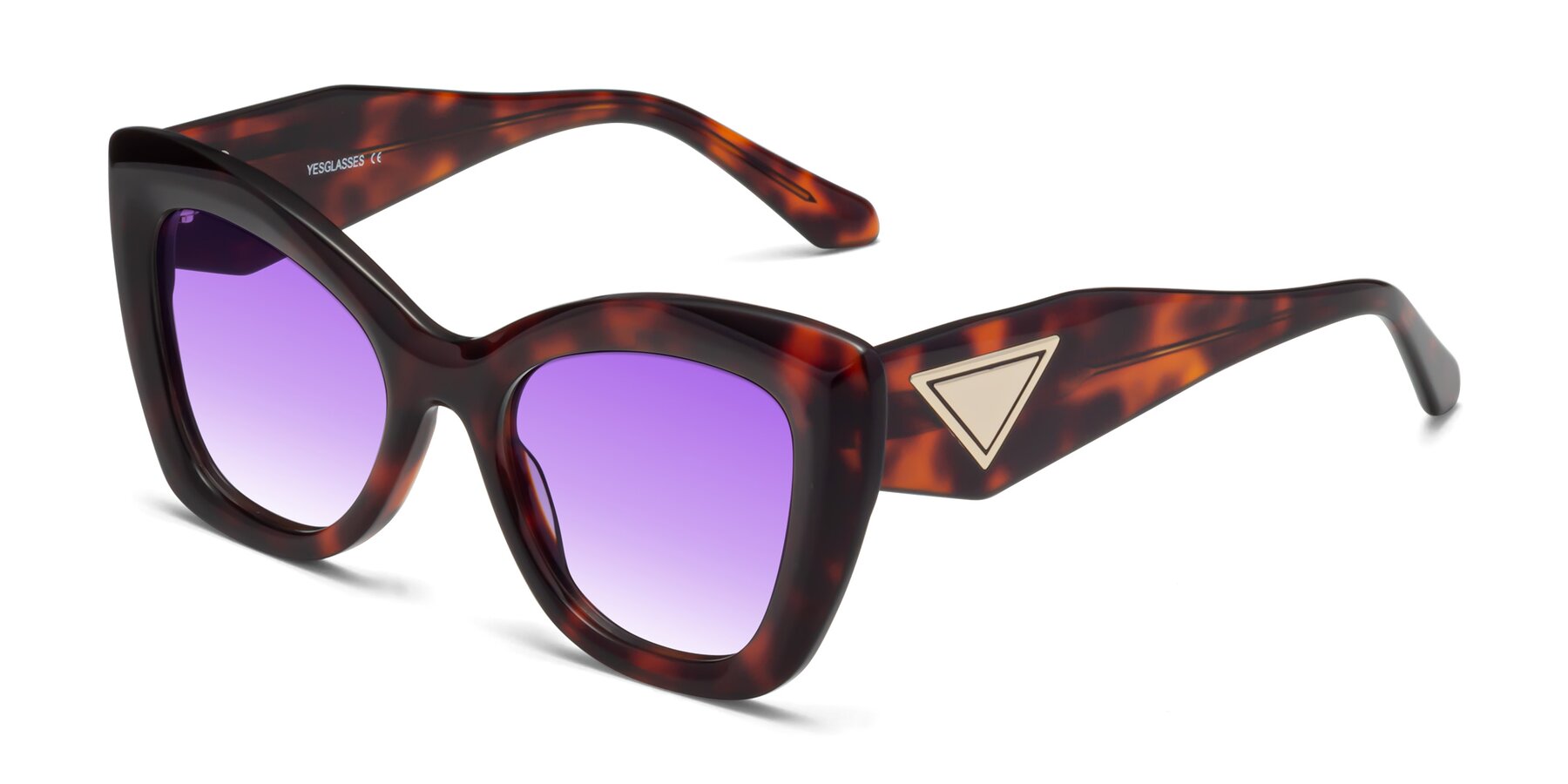 Angle of Riffe in Tortoise with Purple Gradient Lenses