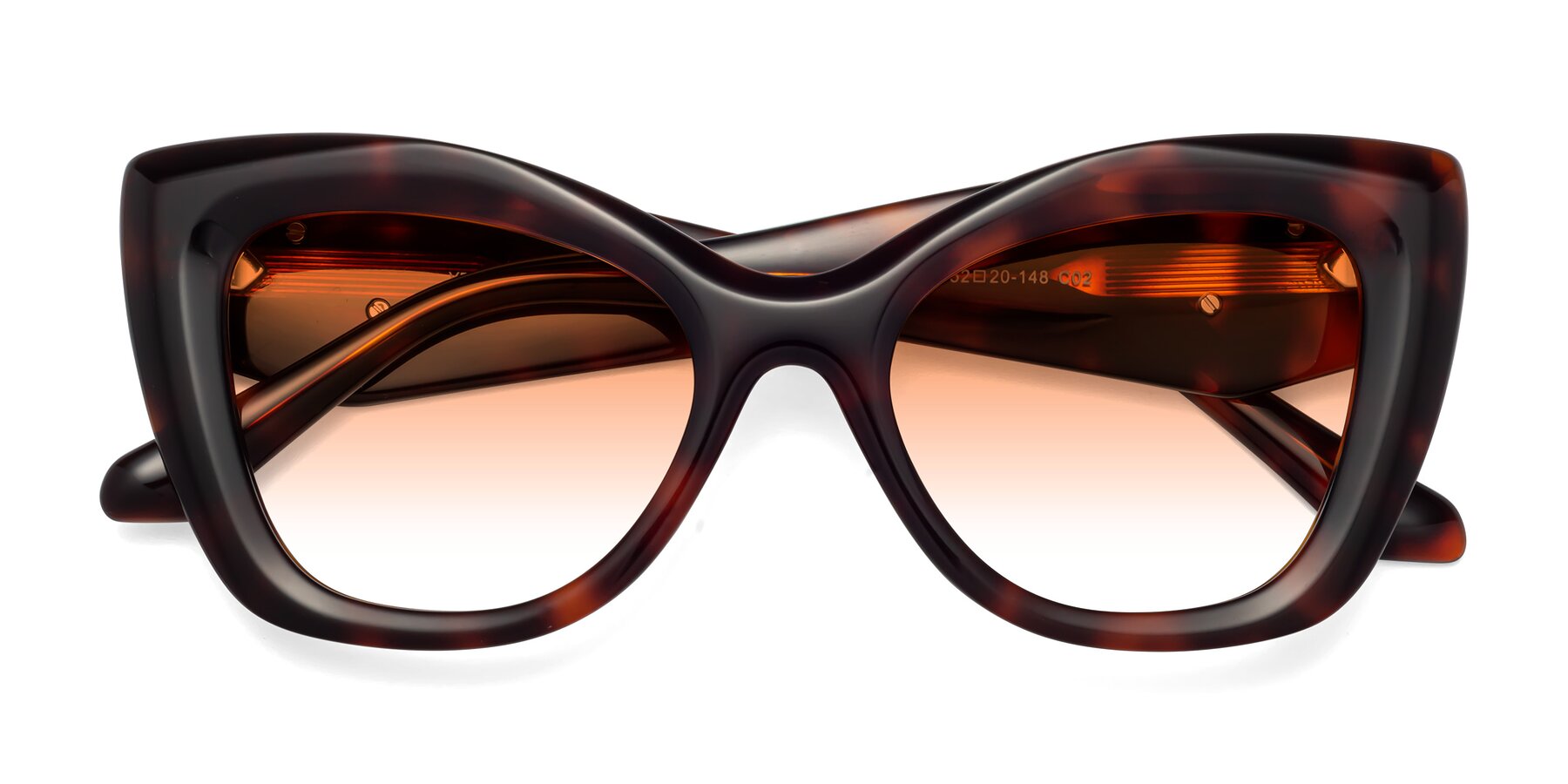 Folded Front of Riffe in Tortoise with Orange Gradient Lenses