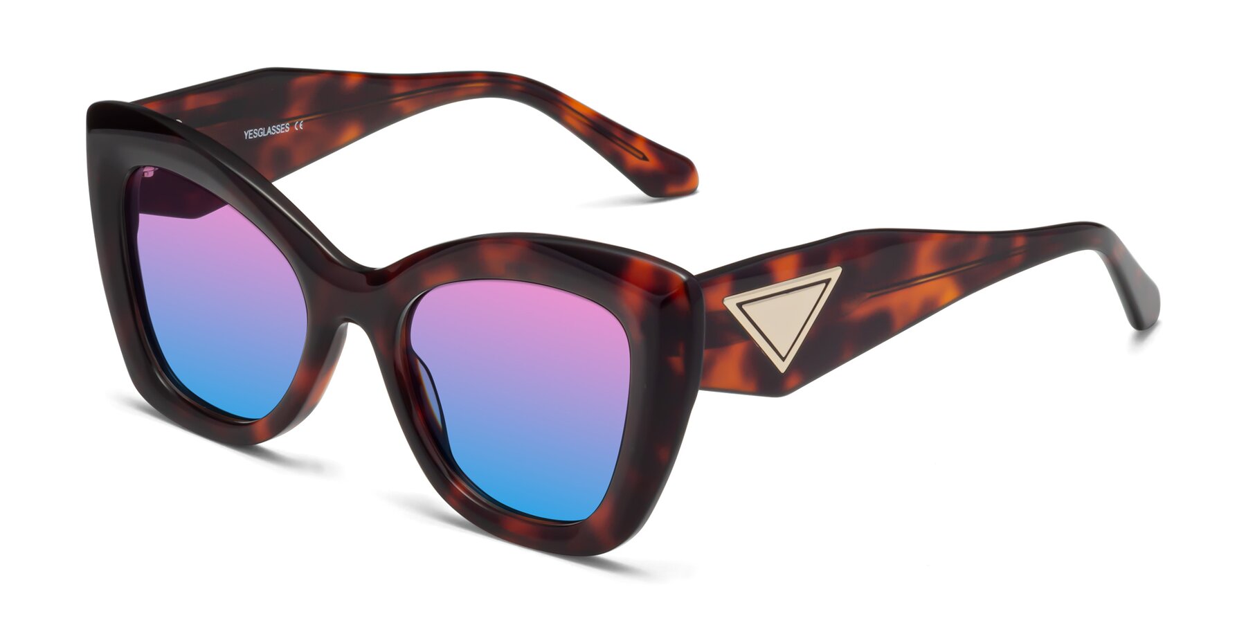 Angle of Riffe in Tortoise with Pink / Blue Gradient Lenses